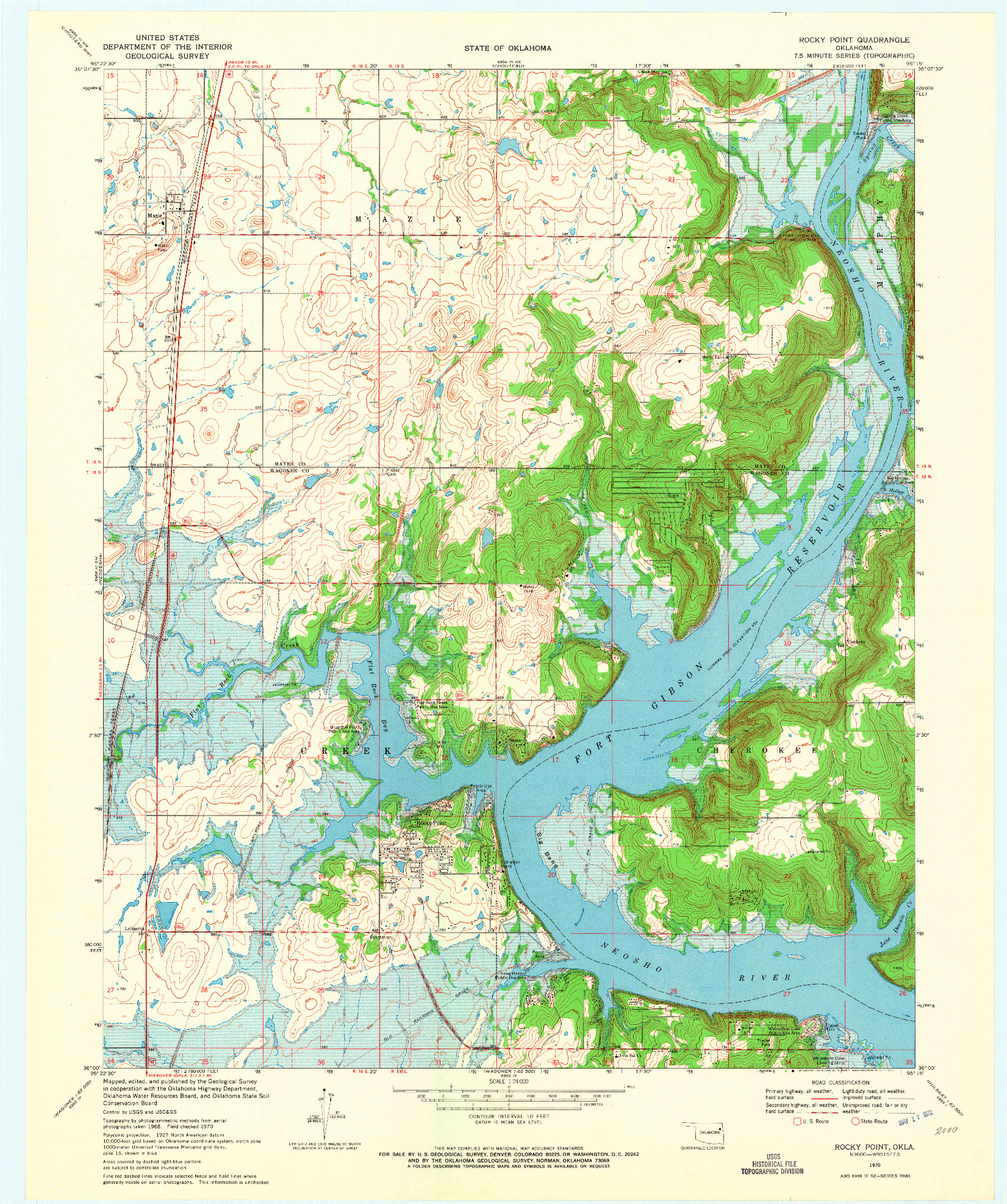 USGS 1:24000-SCALE QUADRANGLE FOR ROCKY POINT, OK 1970