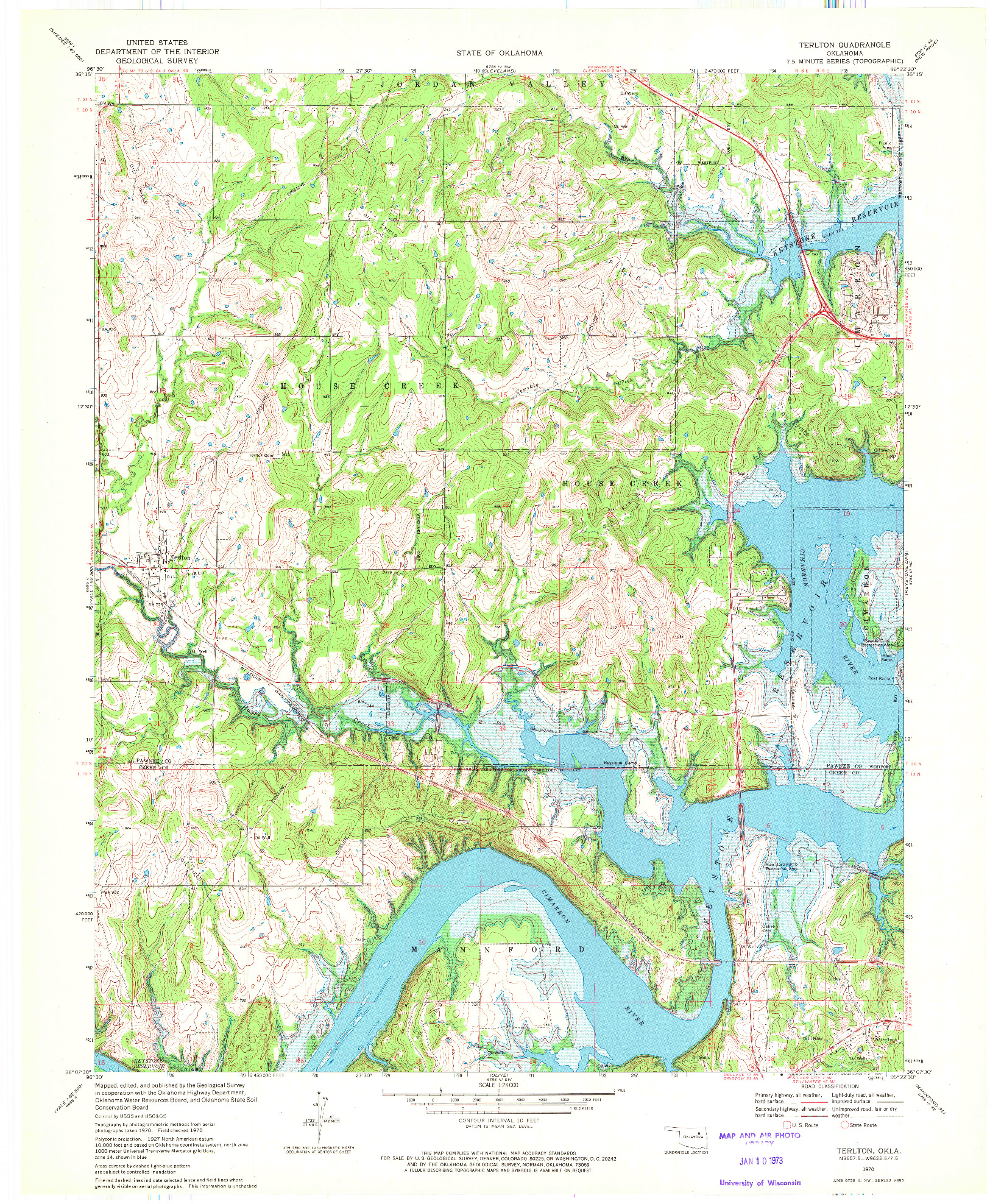 USGS 1:24000-SCALE QUADRANGLE FOR TERLTON, OK 1970