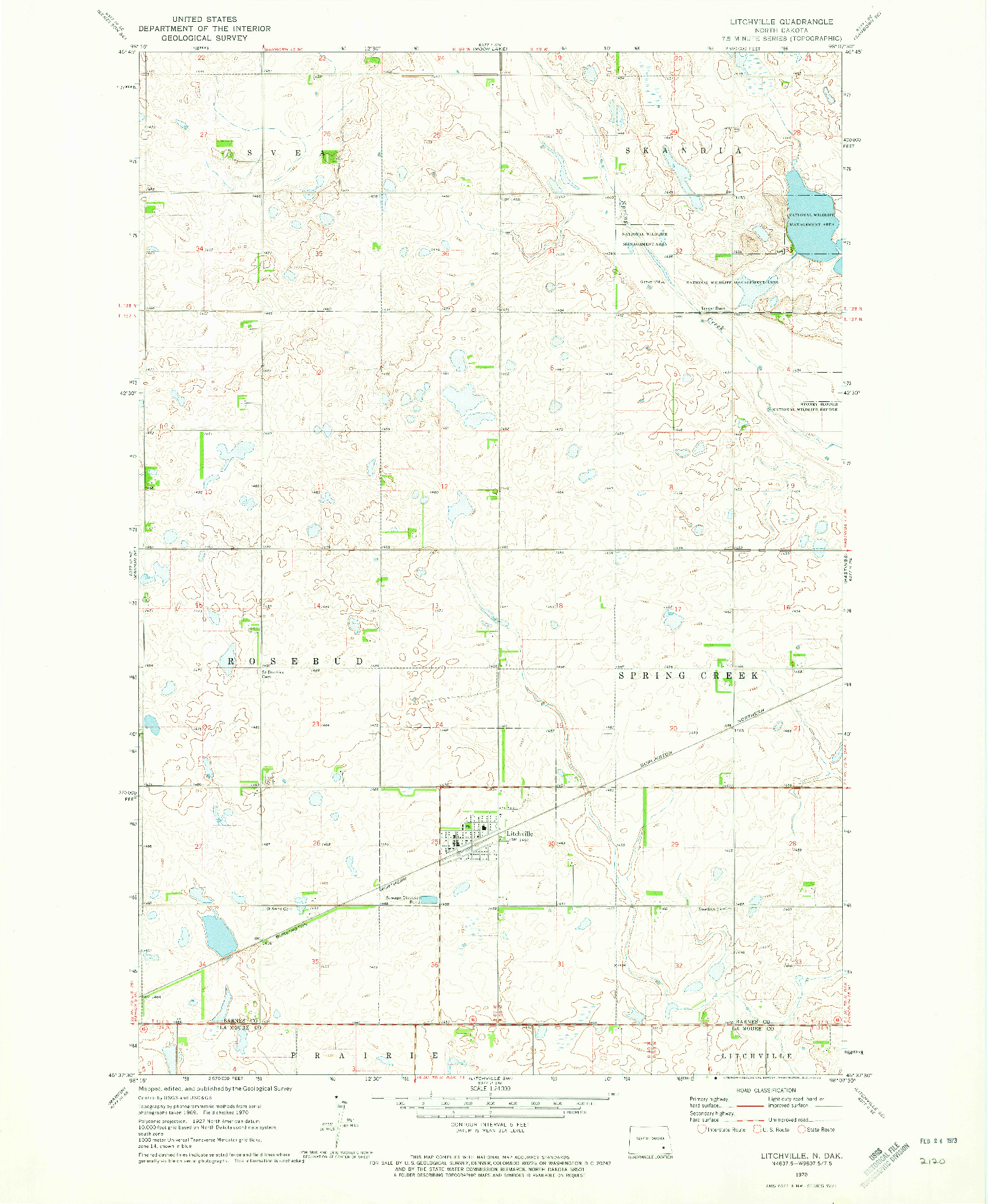 USGS 1:24000-SCALE QUADRANGLE FOR LITCHVILLE, ND 1970