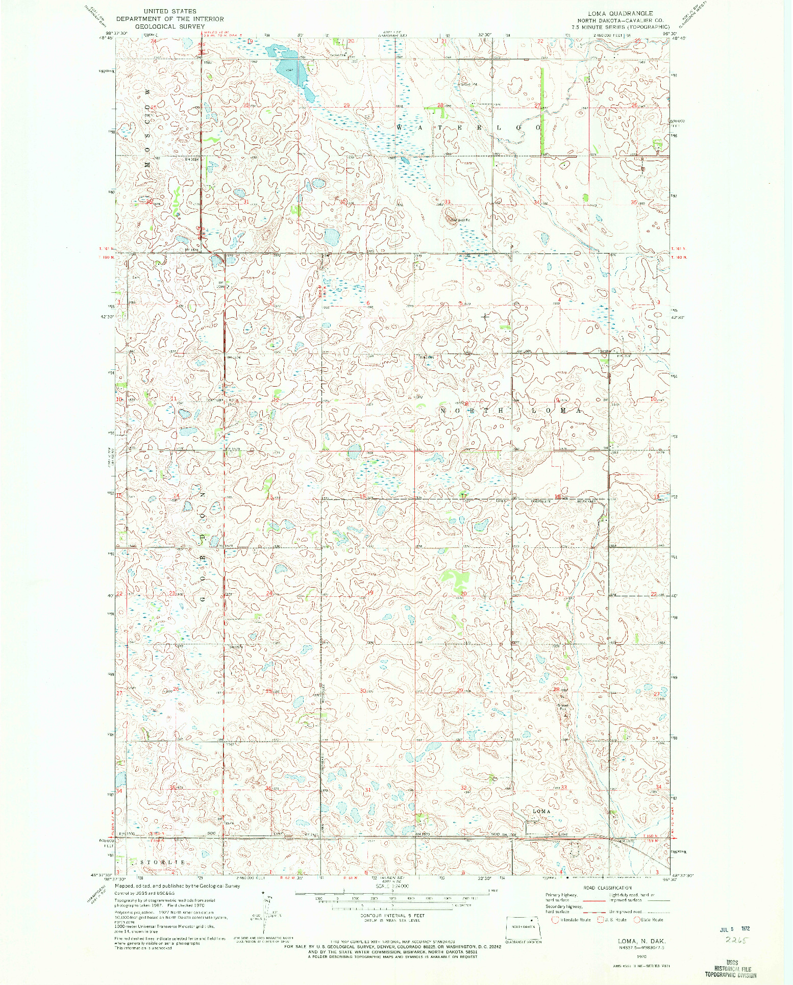 USGS 1:24000-SCALE QUADRANGLE FOR LOMA, ND 1970