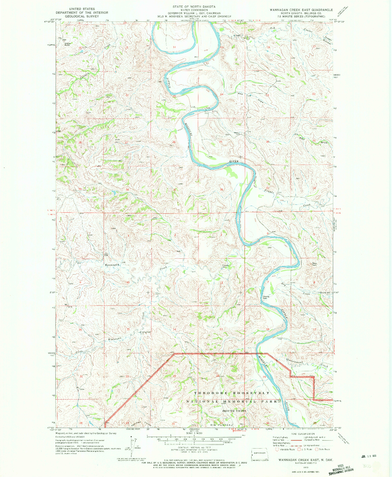 USGS 1:24000-SCALE QUADRANGLE FOR WANNAGAN CREEK EAST, ND 1970