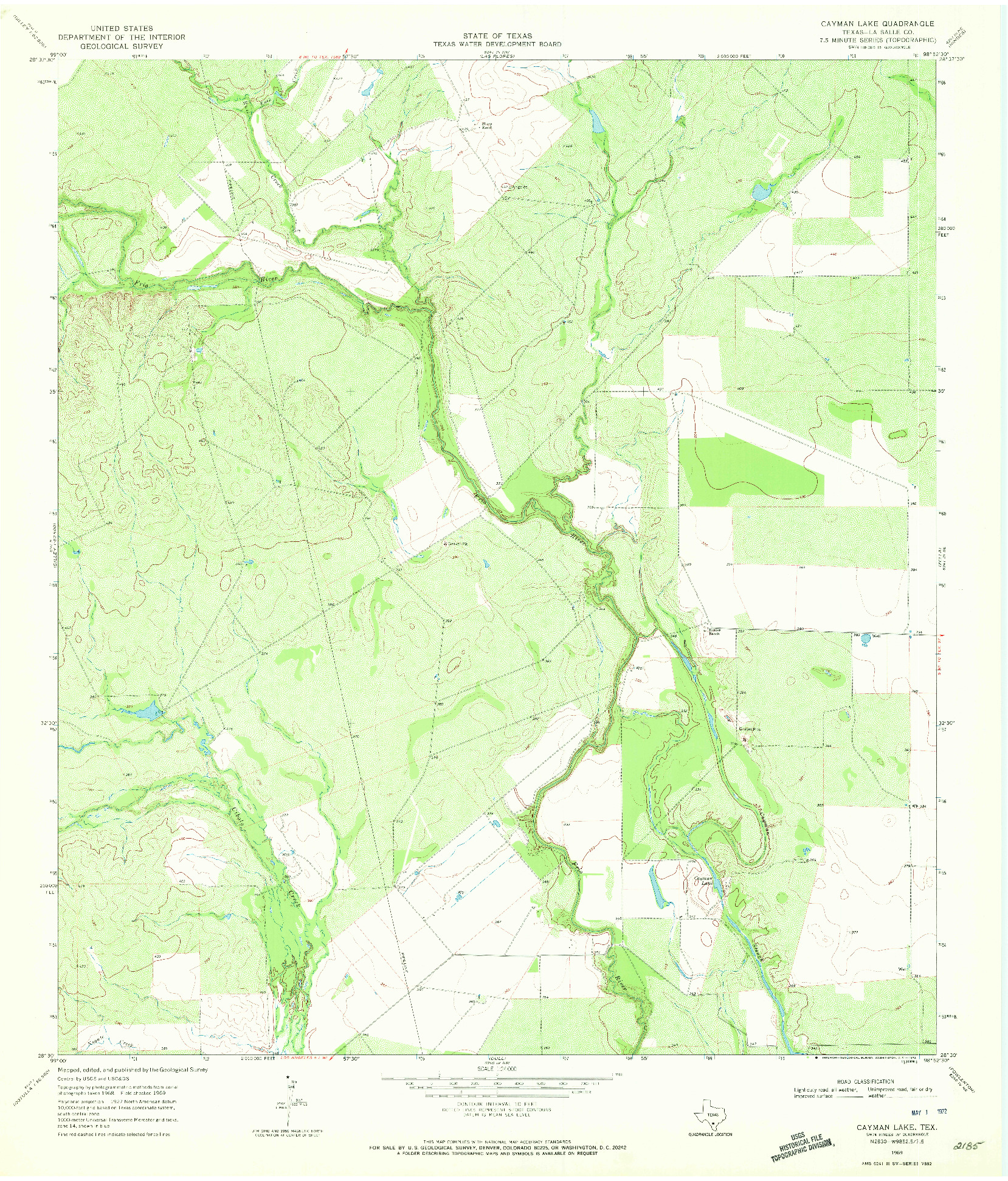 USGS 1:24000-SCALE QUADRANGLE FOR CAYMAN LAKE, TX 1969