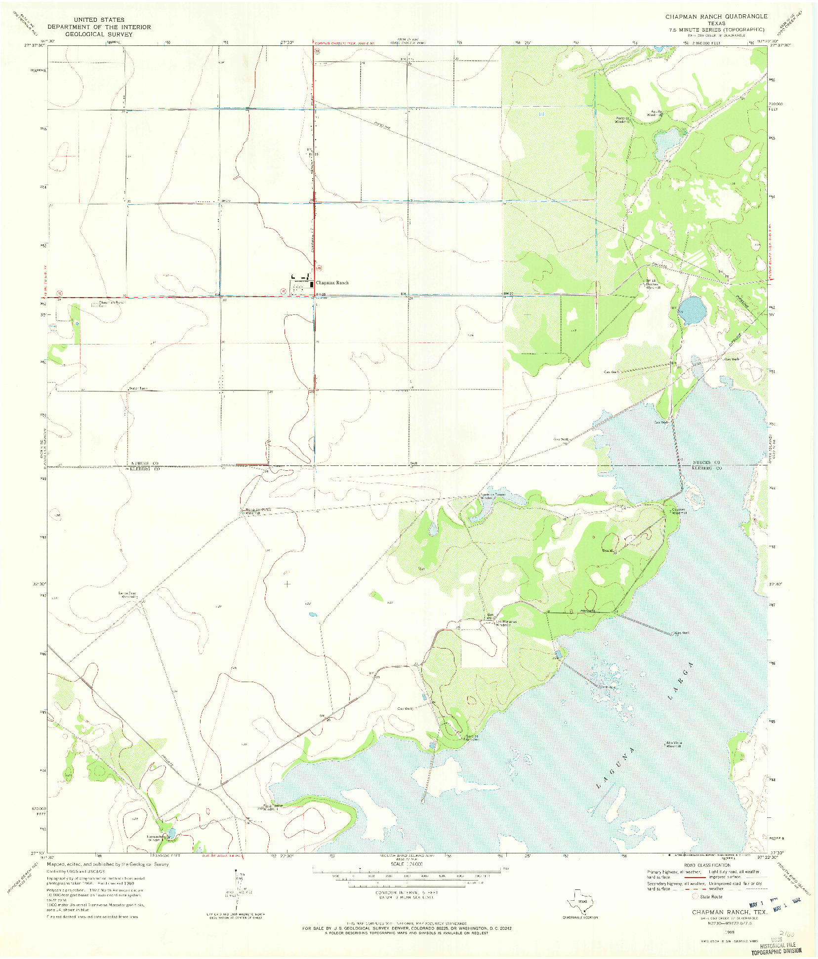 USGS 1:24000-SCALE QUADRANGLE FOR CHAPIN RANCH, TX 1969