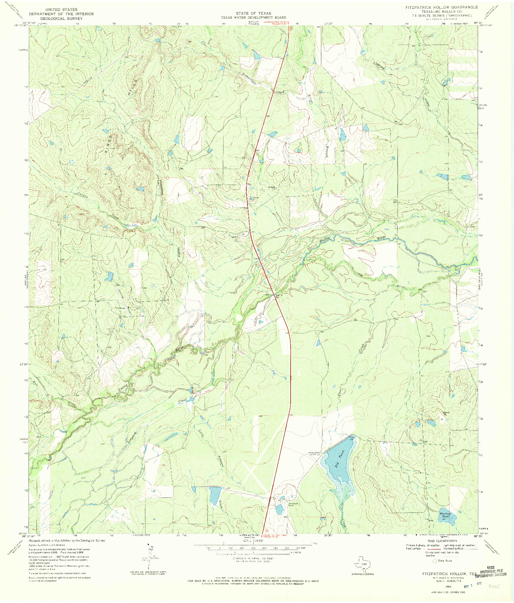 USGS 1:24000-SCALE QUADRANGLE FOR FITZPATRICK HOLLOW, TX 1969