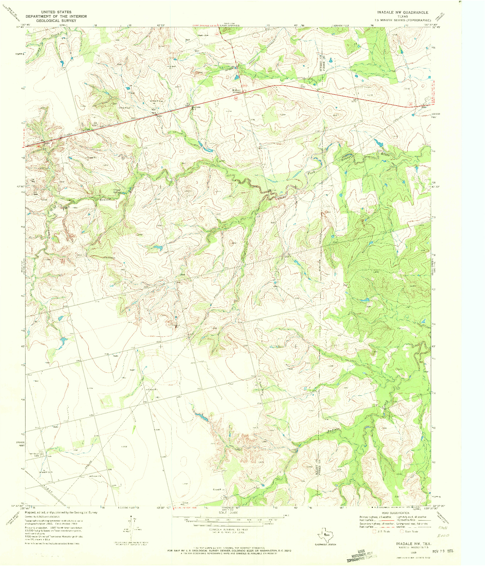 USGS 1:24000-SCALE QUADRANGLE FOR INADALE NW, TX 1969
