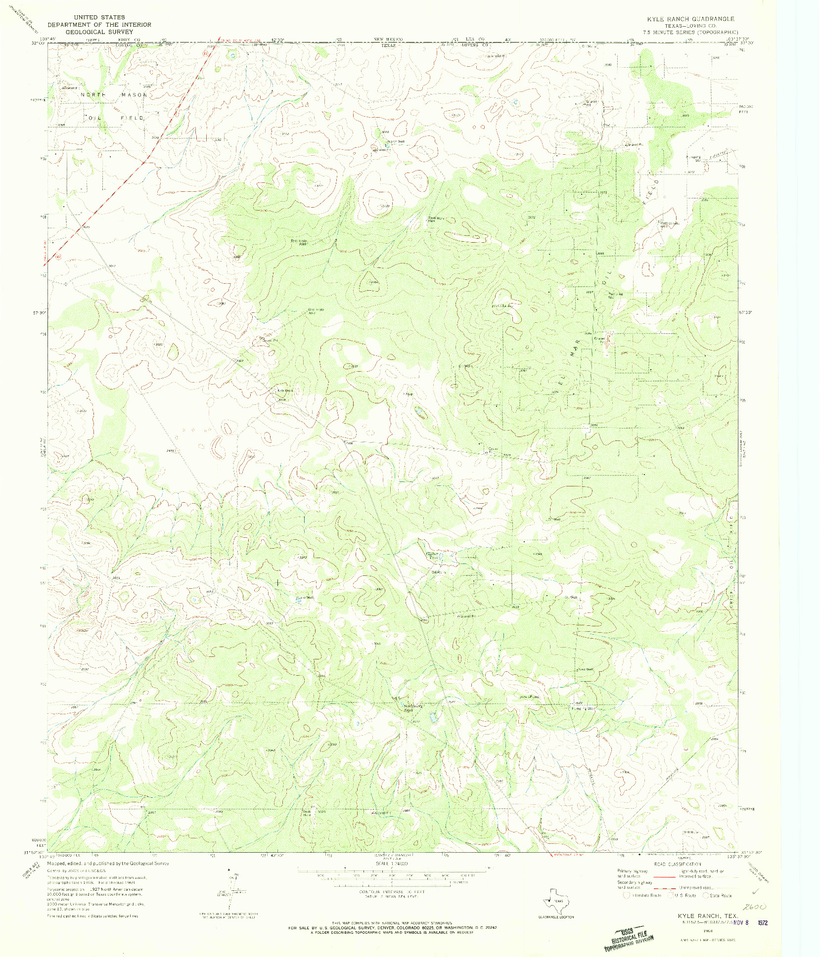 USGS 1:24000-SCALE QUADRANGLE FOR KYLE RANCH, TX 1969