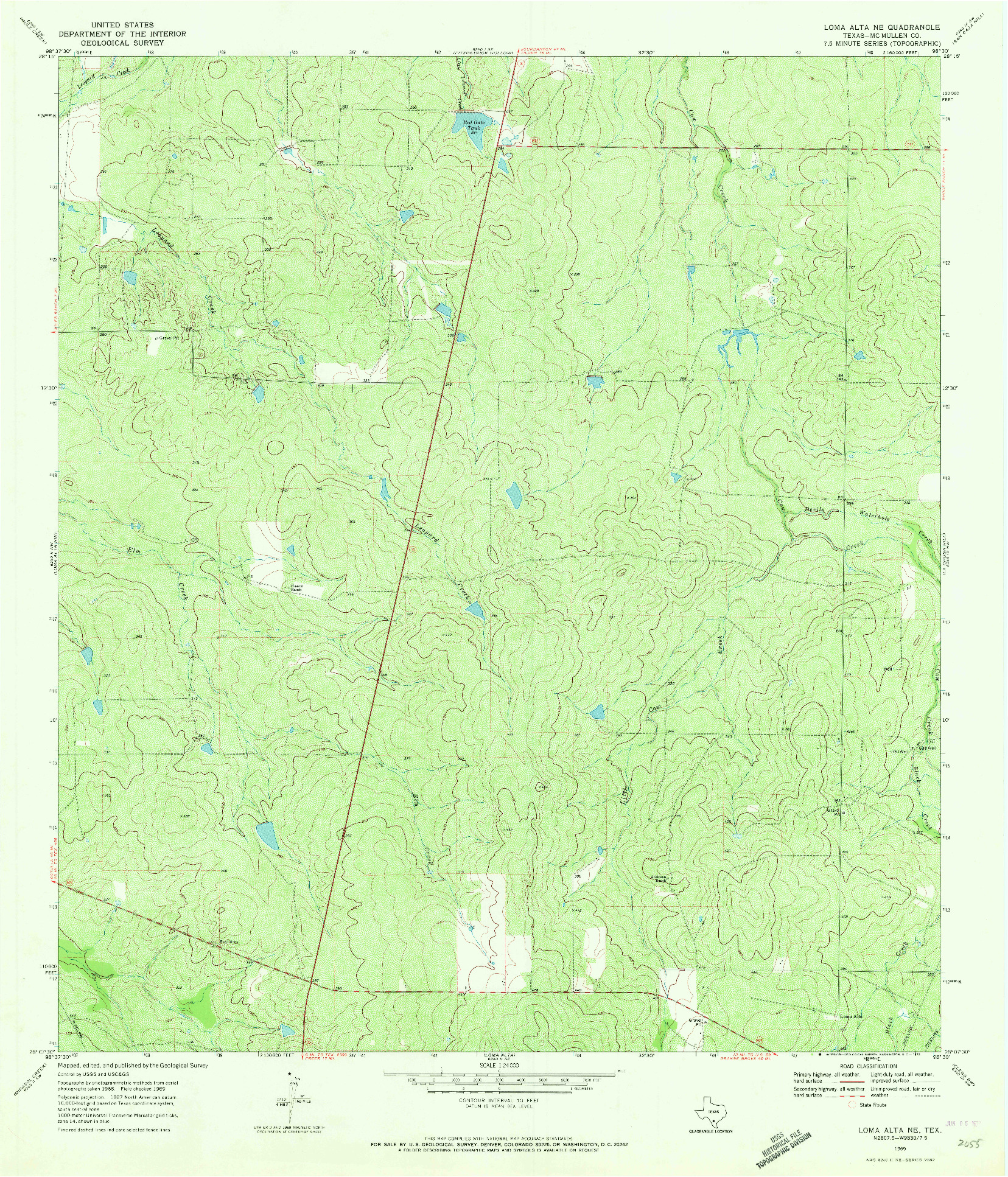 USGS 1:24000-SCALE QUADRANGLE FOR LOMA ALTA NE, TX 1969
