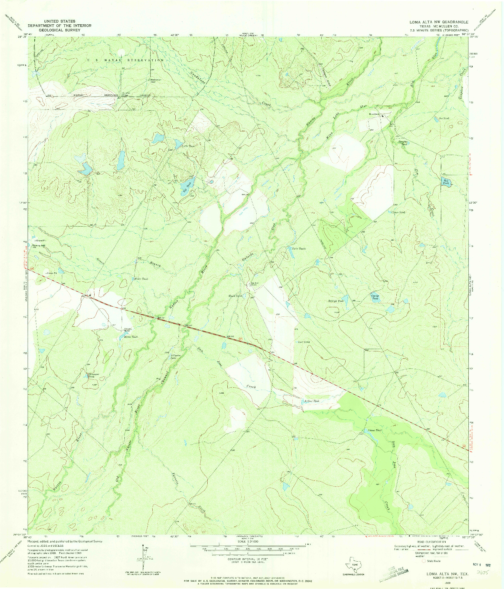 USGS 1:24000-SCALE QUADRANGLE FOR LOMA ALTA NW, TX 1969