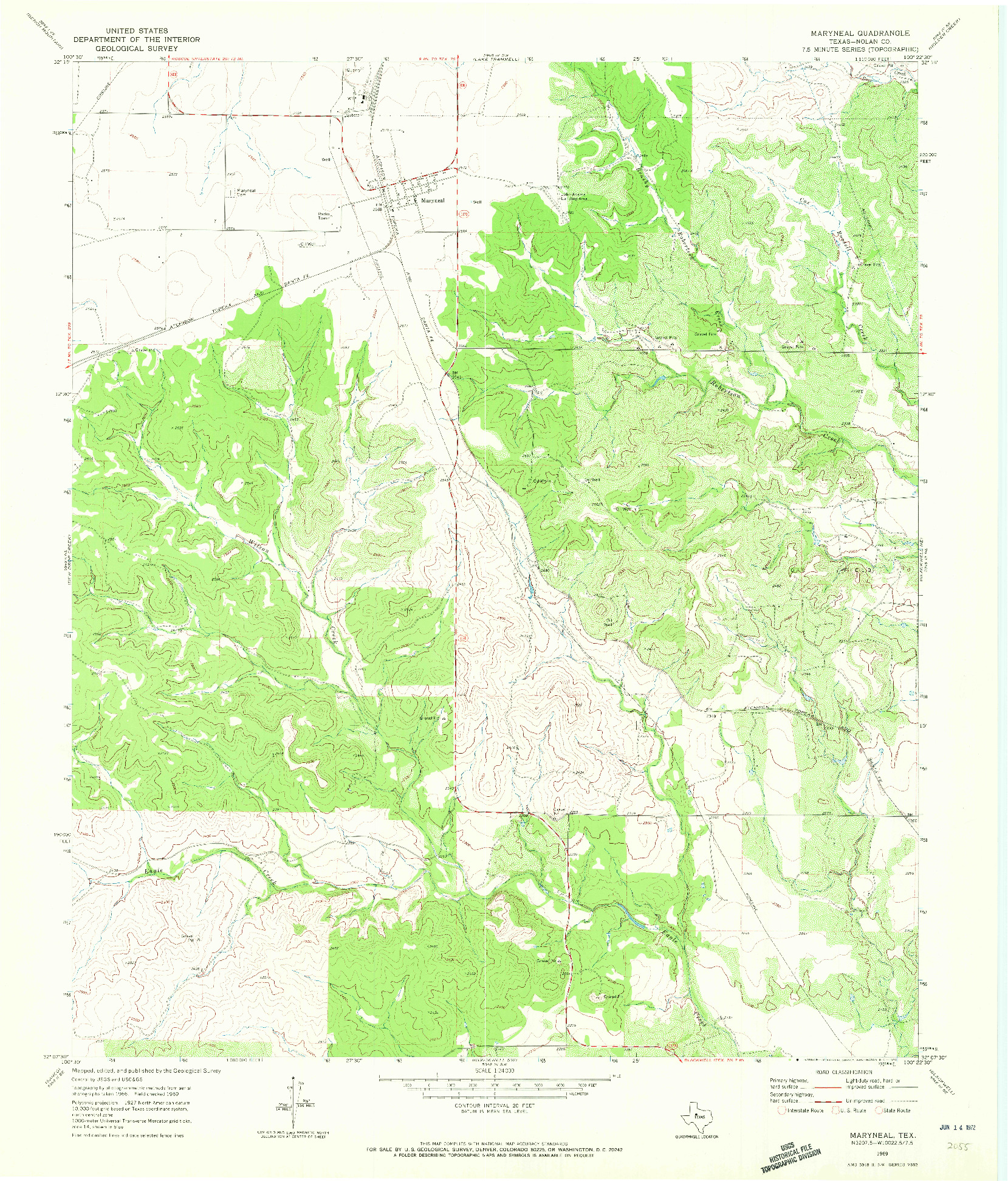 USGS 1:24000-SCALE QUADRANGLE FOR MARYNEAL, TX 1969