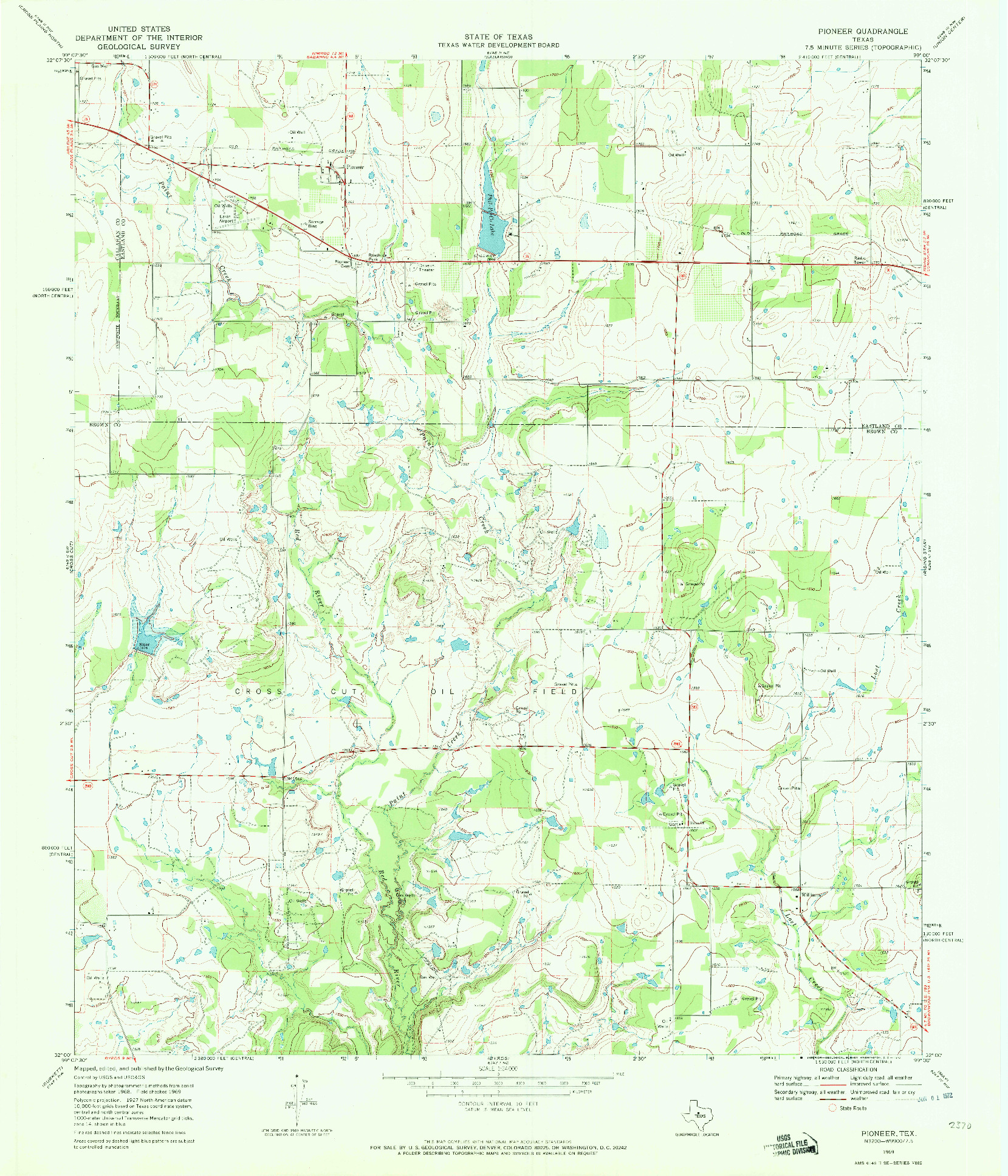 USGS 1:24000-SCALE QUADRANGLE FOR PIONEER, TX 1969