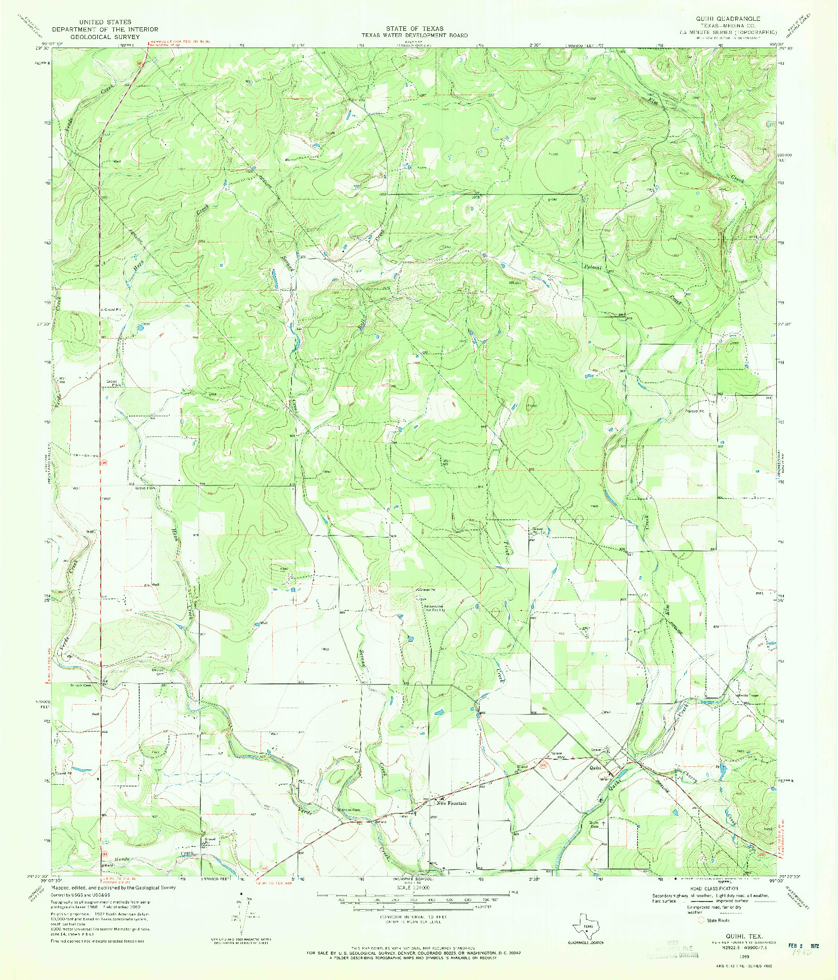 USGS 1:24000-SCALE QUADRANGLE FOR QUIHI, TX 1969