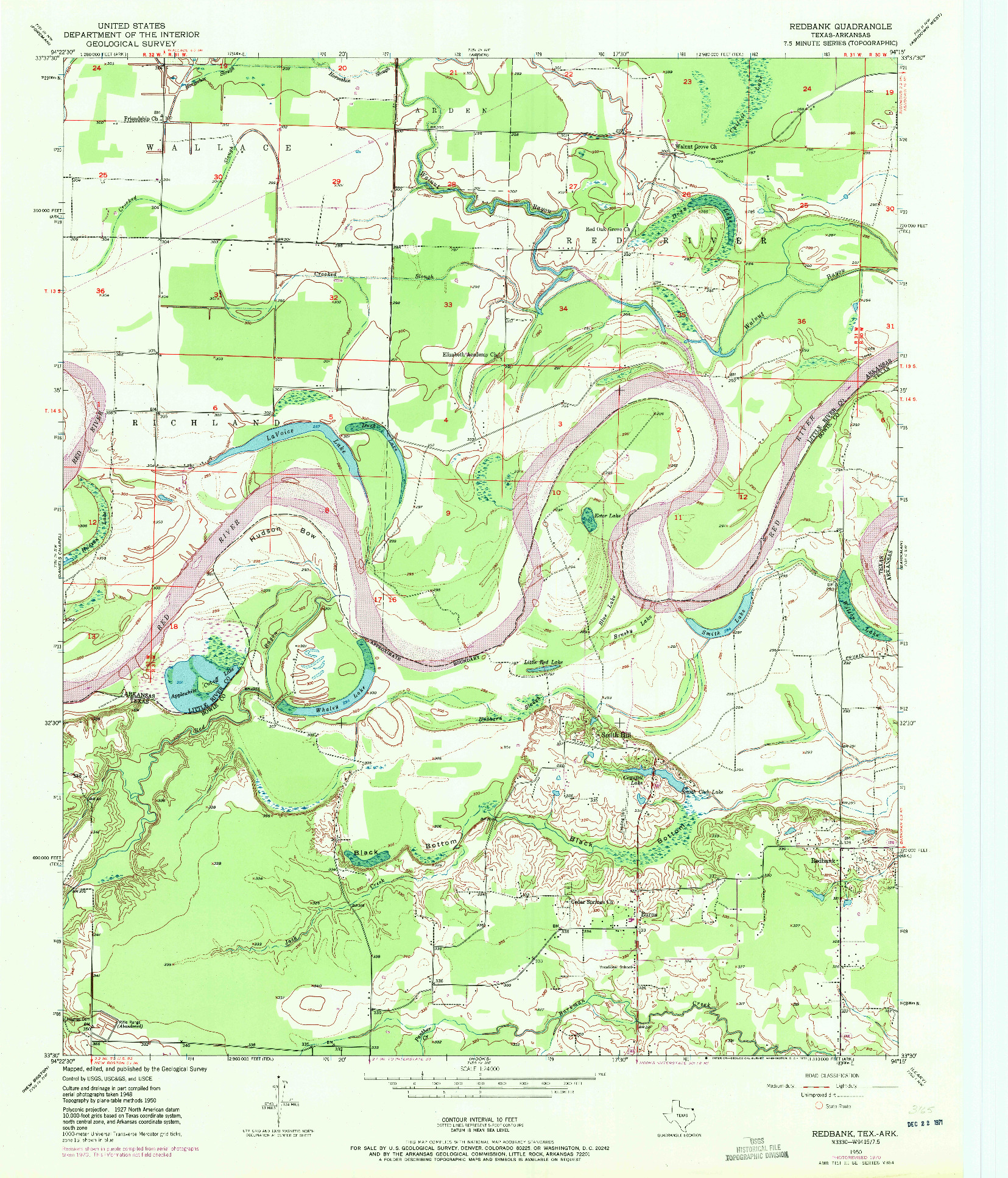 USGS 1:24000-SCALE QUADRANGLE FOR REDBANK, TX 1950