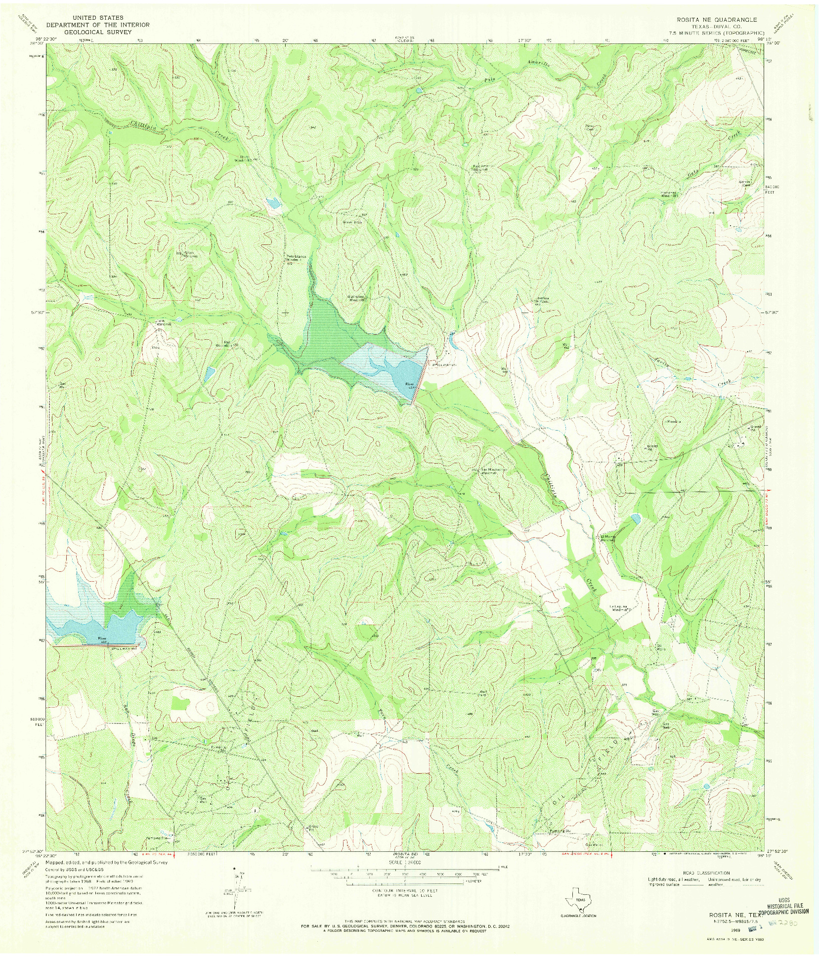 USGS 1:24000-SCALE QUADRANGLE FOR ROSITA NE, TX 1969