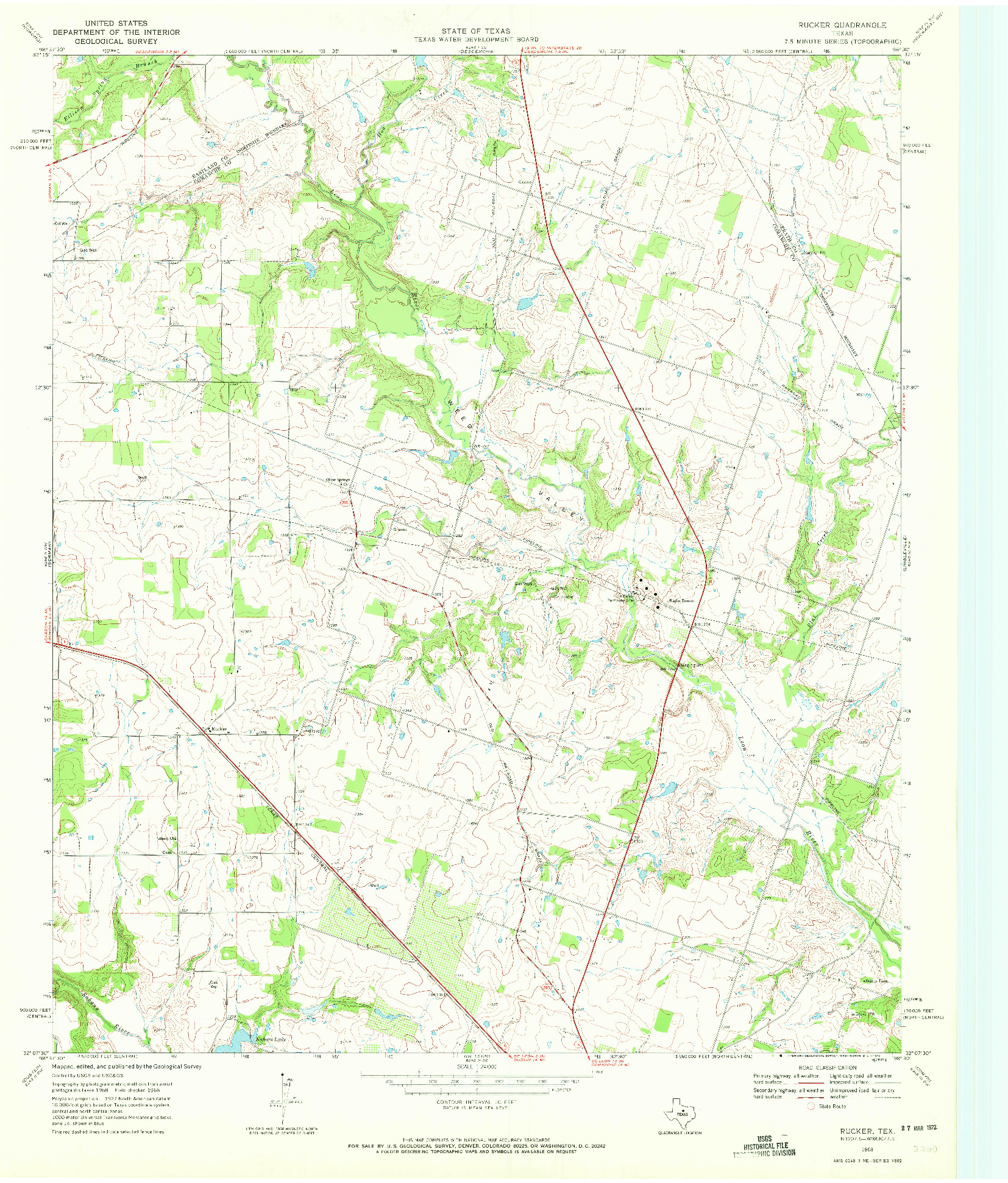 USGS 1:24000-SCALE QUADRANGLE FOR RUCKER, TX 1968