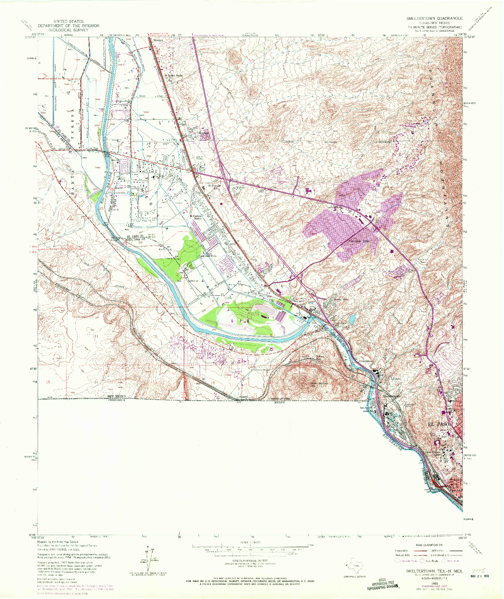 USGS 1:24000-SCALE QUADRANGLE FOR SMELTERTOWN, TX 1955