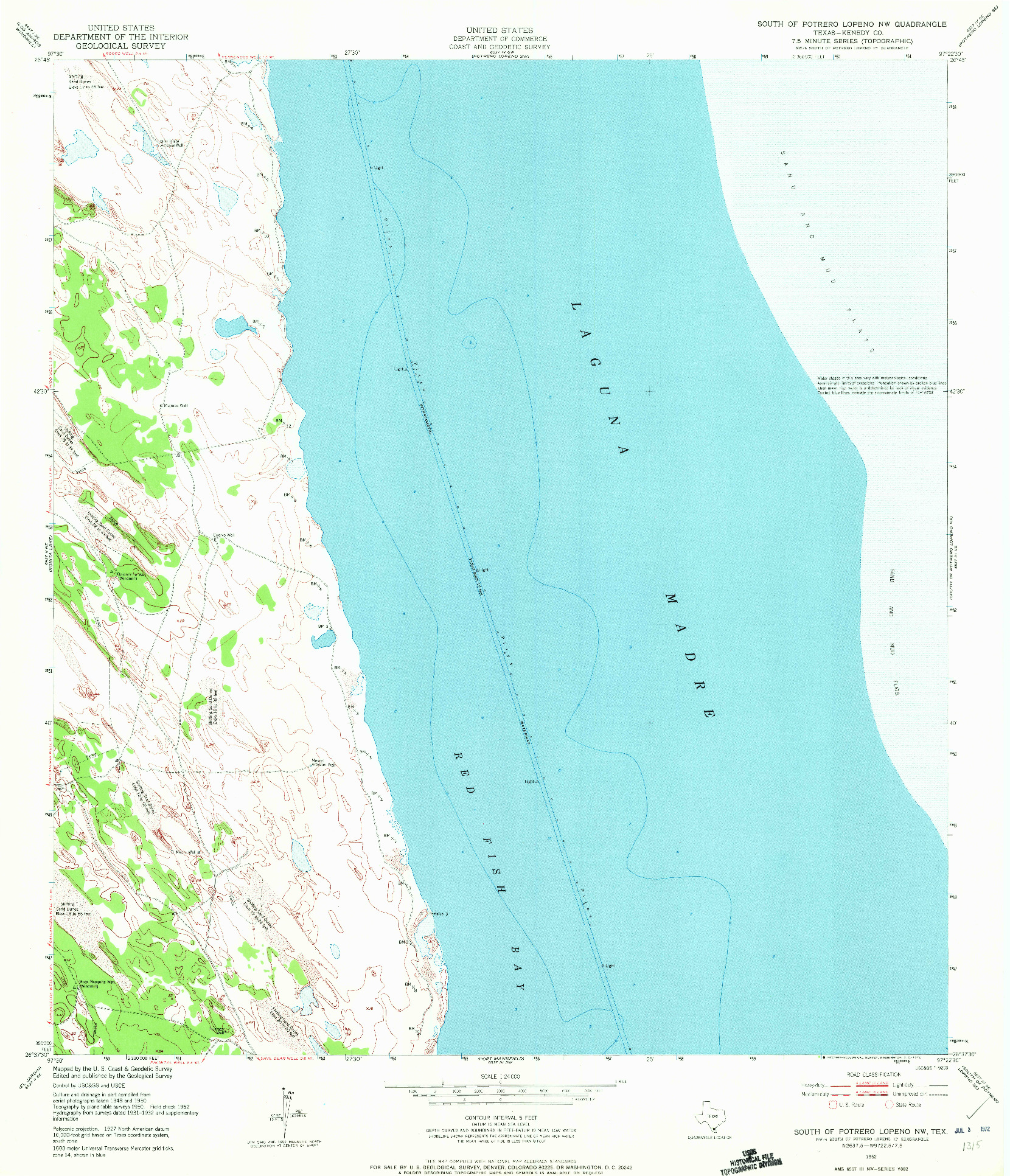 USGS 1:24000-SCALE QUADRANGLE FOR SOUTH OF POTRERO LOPENO NW, TX 1952