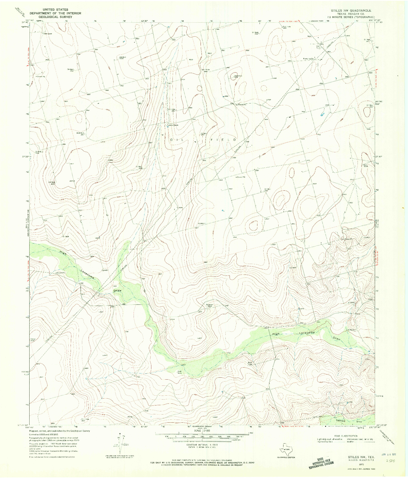 USGS 1:24000-SCALE QUADRANGLE FOR STILES NW, TX 1970