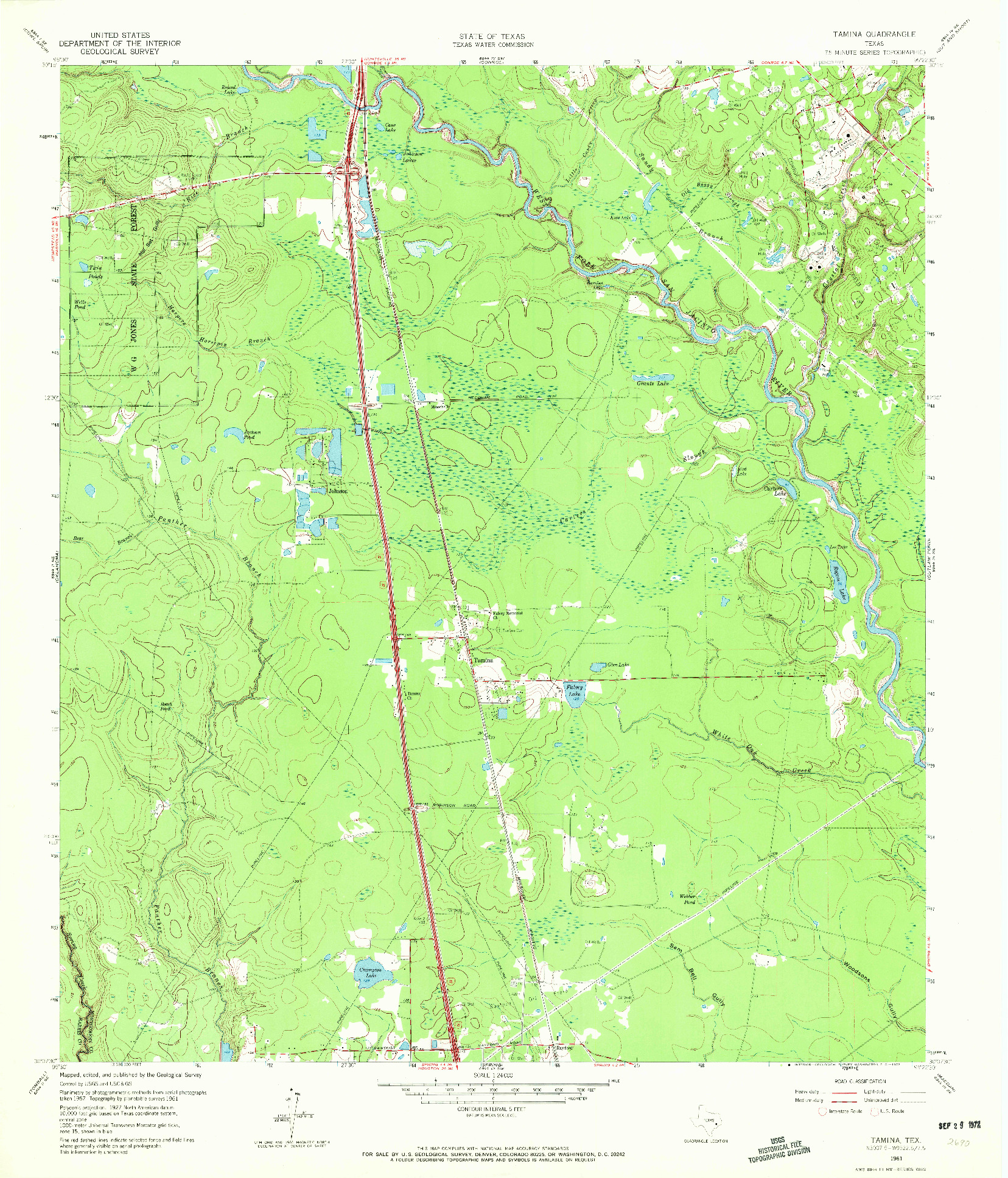 USGS 1:24000-SCALE QUADRANGLE FOR TAMINA, TX 1961