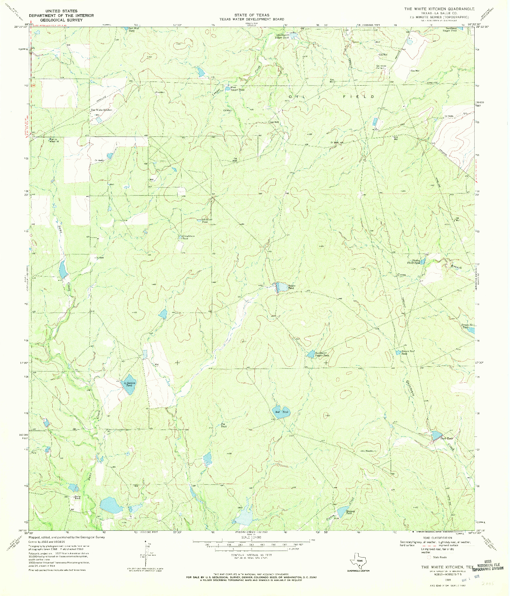 USGS 1:24000-SCALE QUADRANGLE FOR THE WHITE KITCHEN, TX 1969