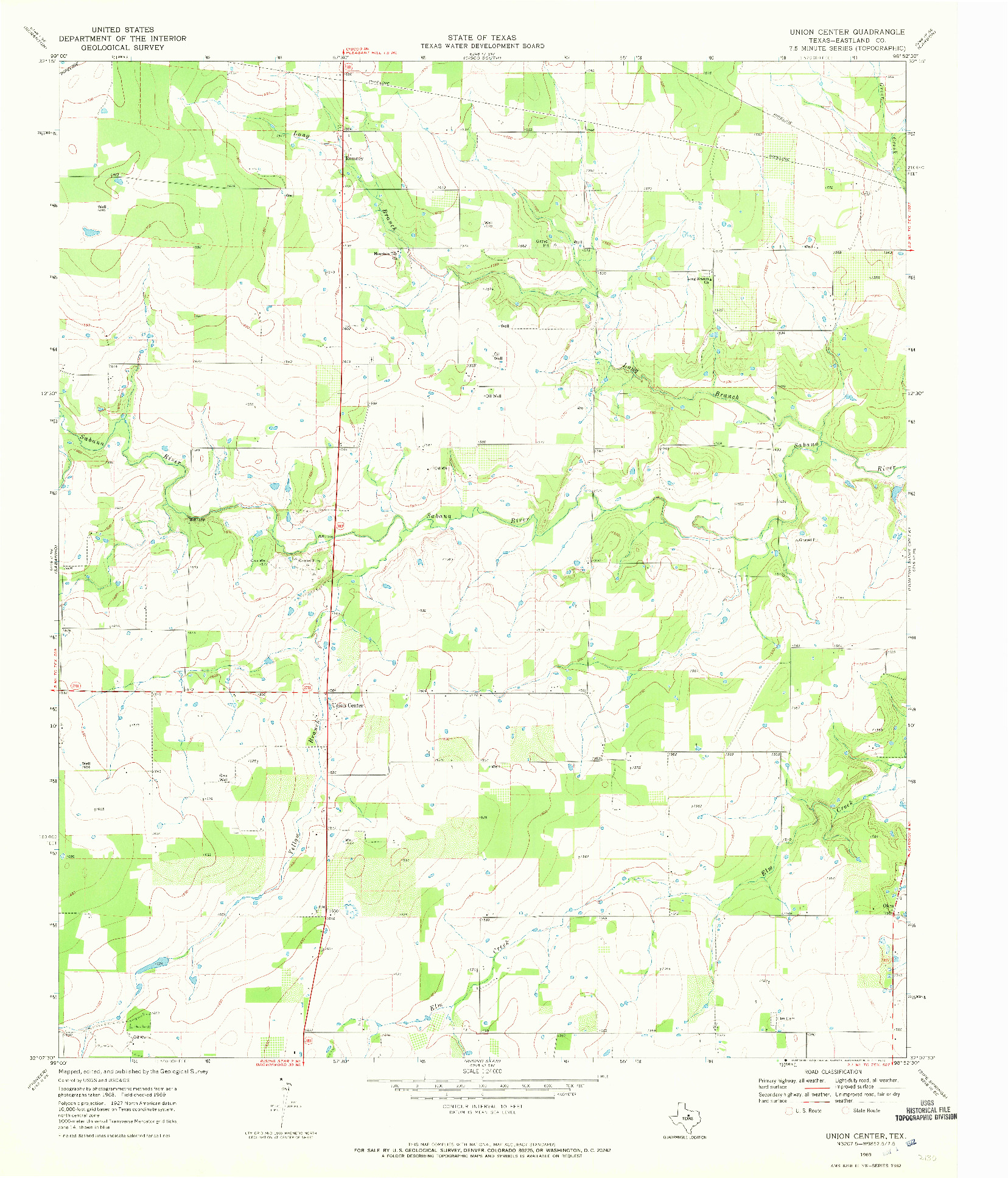 USGS 1:24000-SCALE QUADRANGLE FOR UNION CENTER, TX 1969