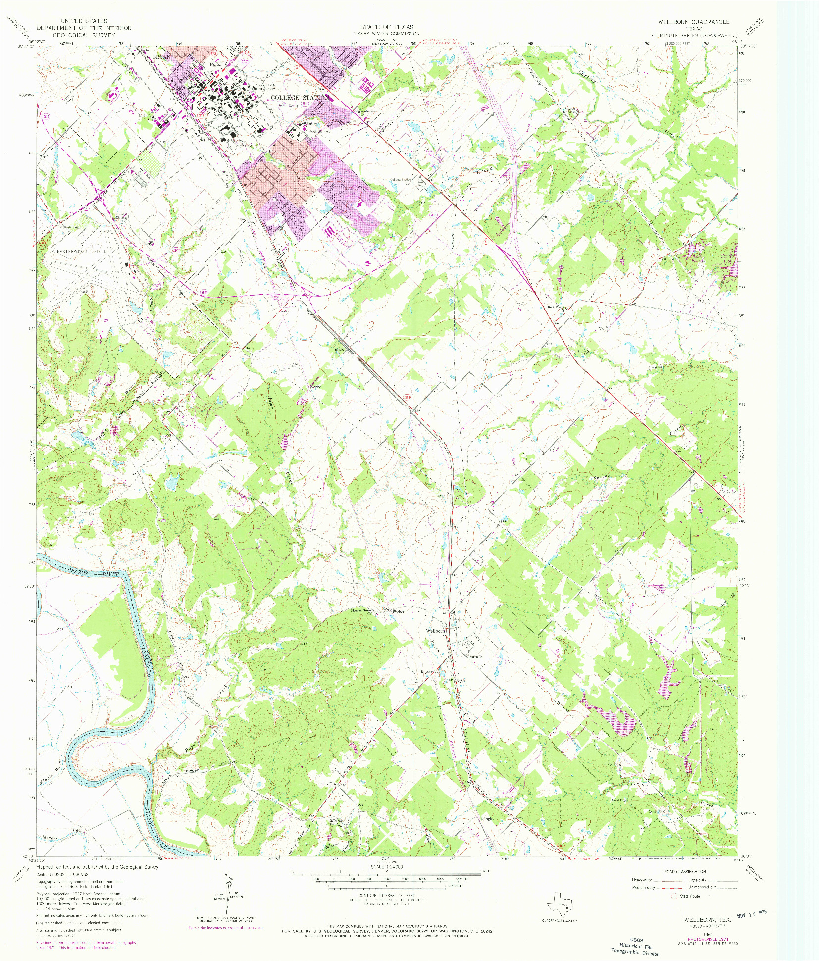 USGS 1:24000-SCALE QUADRANGLE FOR WELLBORN, TX 1961