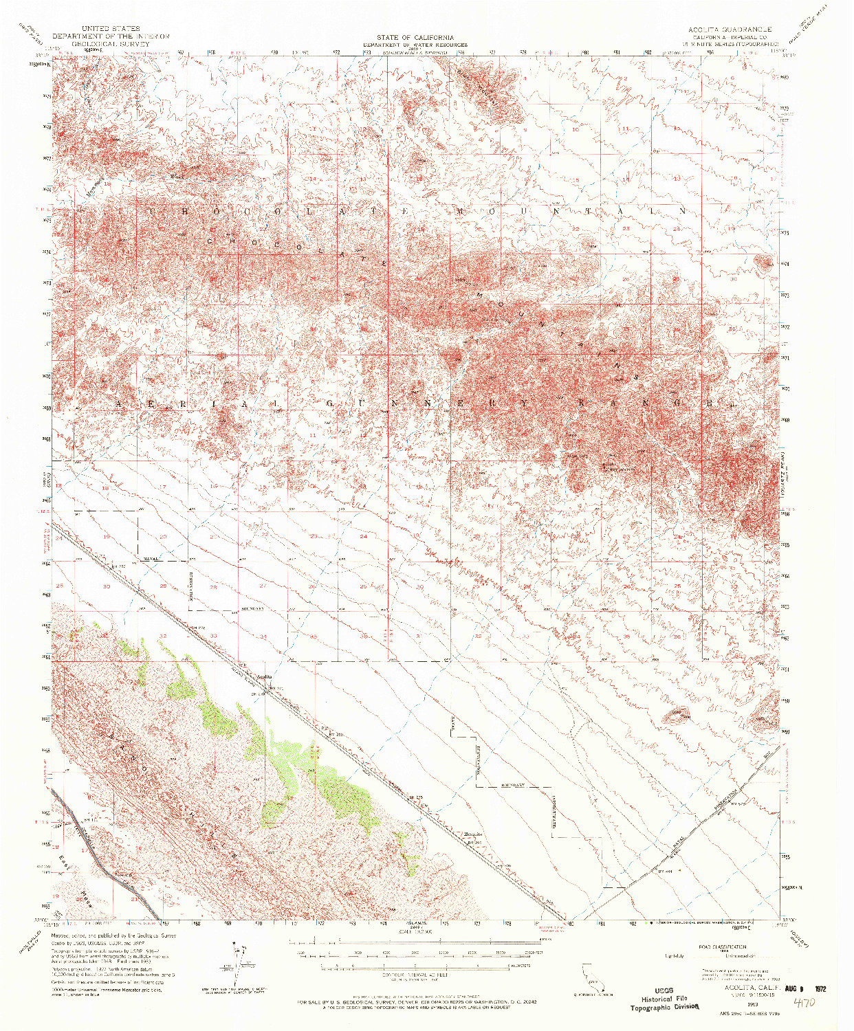 USGS 1:62500-SCALE QUADRANGLE FOR ACOLITA, CA 1953