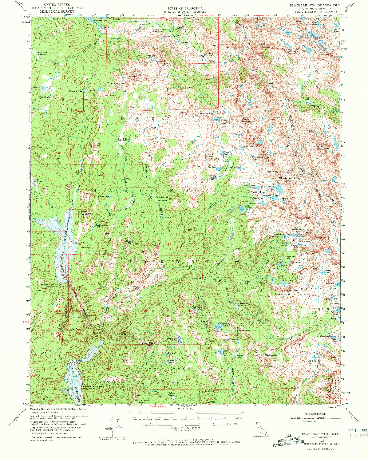 USGS 1:62500-SCALE QUADRANGLE FOR BLACKCAP MTN, CA 1962