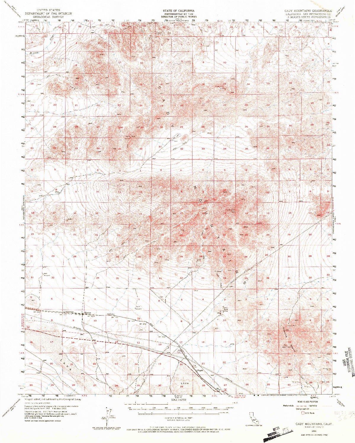 USGS 1:62500-SCALE QUADRANGLE FOR CADY MOUNTAINS, CA 1955