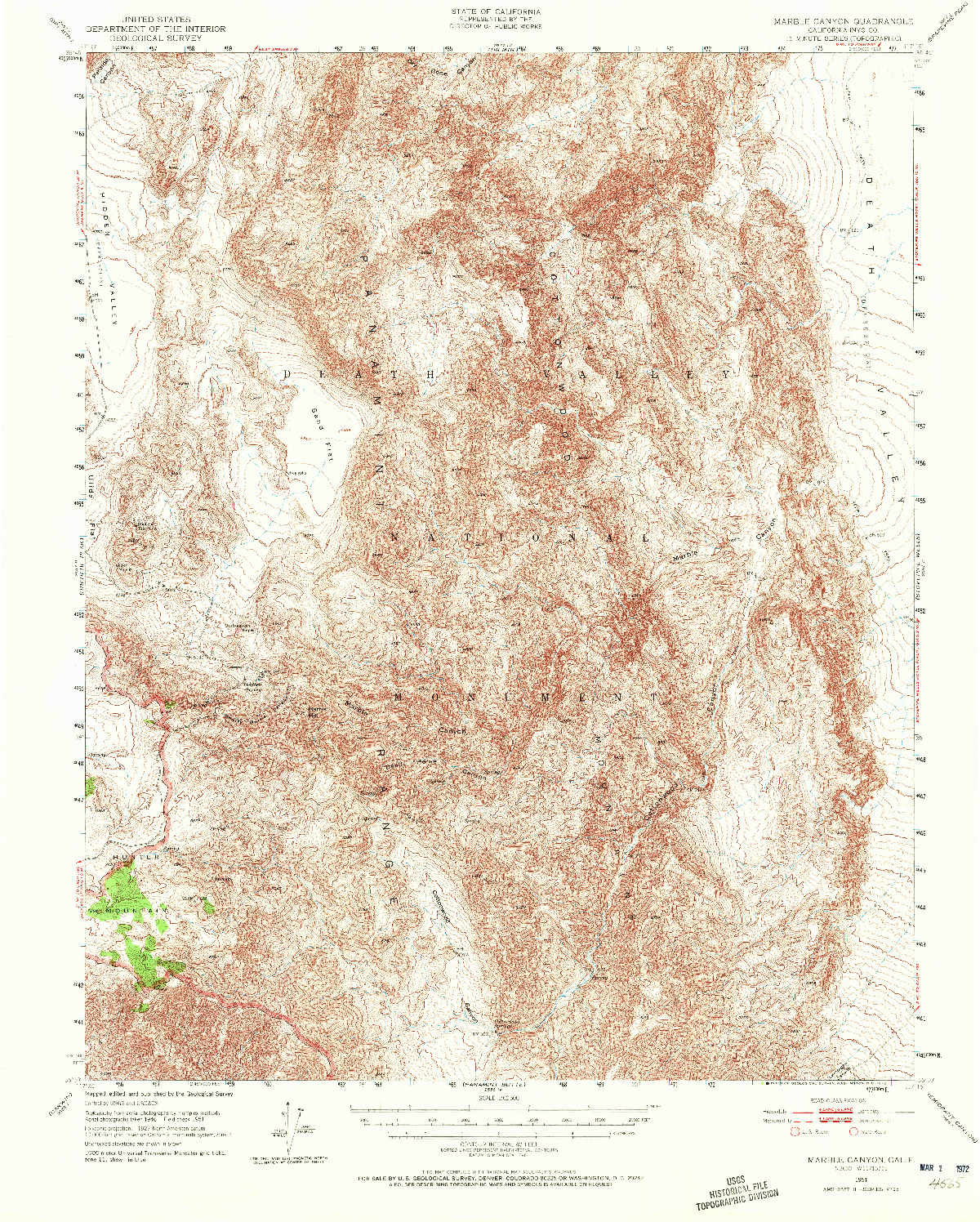 USGS 1:62500-SCALE QUADRANGLE FOR MARBLE CANYON, CA 1951