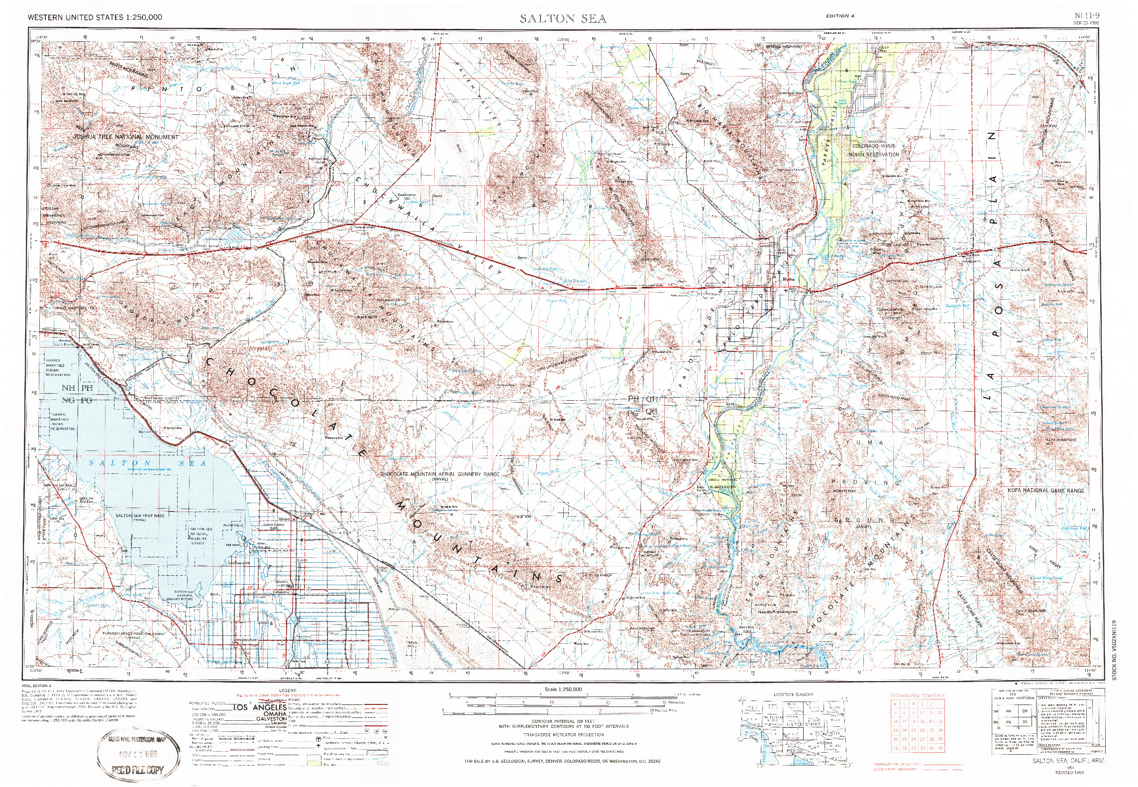 USGS 1:250000-SCALE QUADRANGLE FOR SALTON SEA, CA 1959