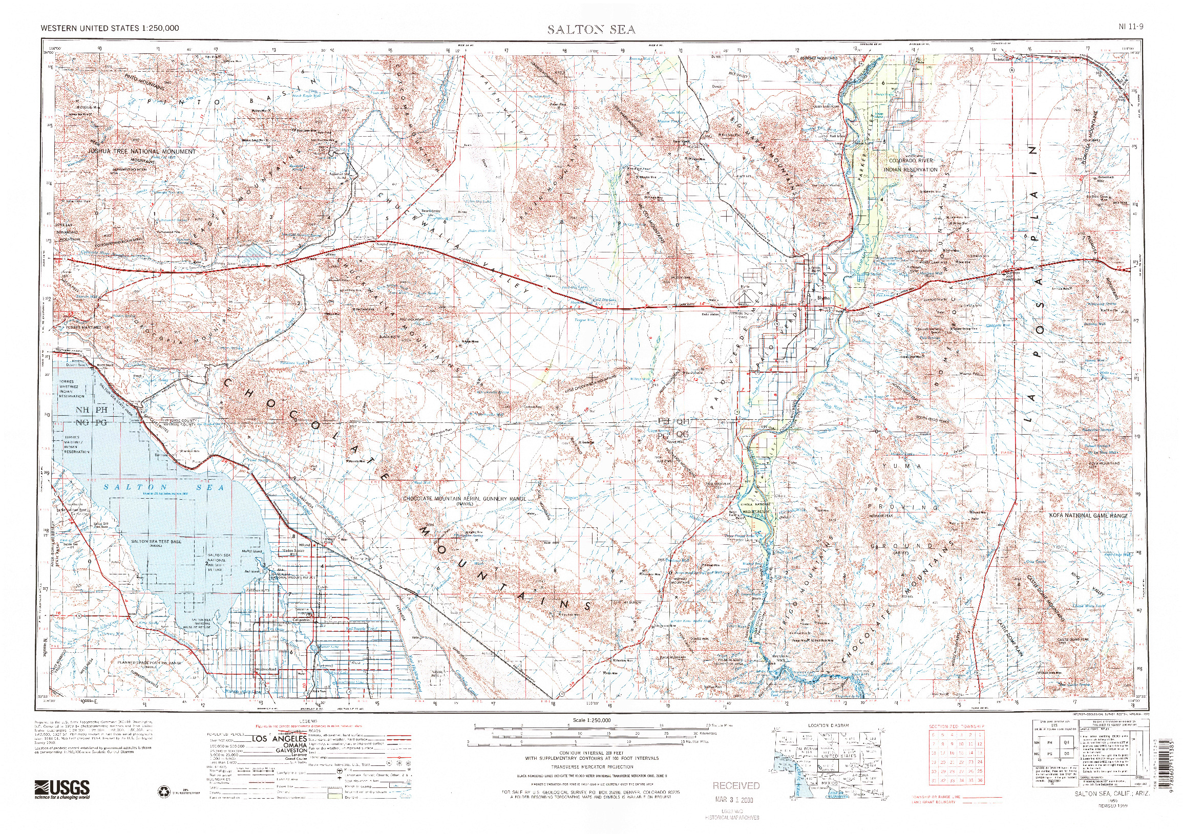 USGS 1:250000-SCALE QUADRANGLE FOR SALTON SEA, CA 1959