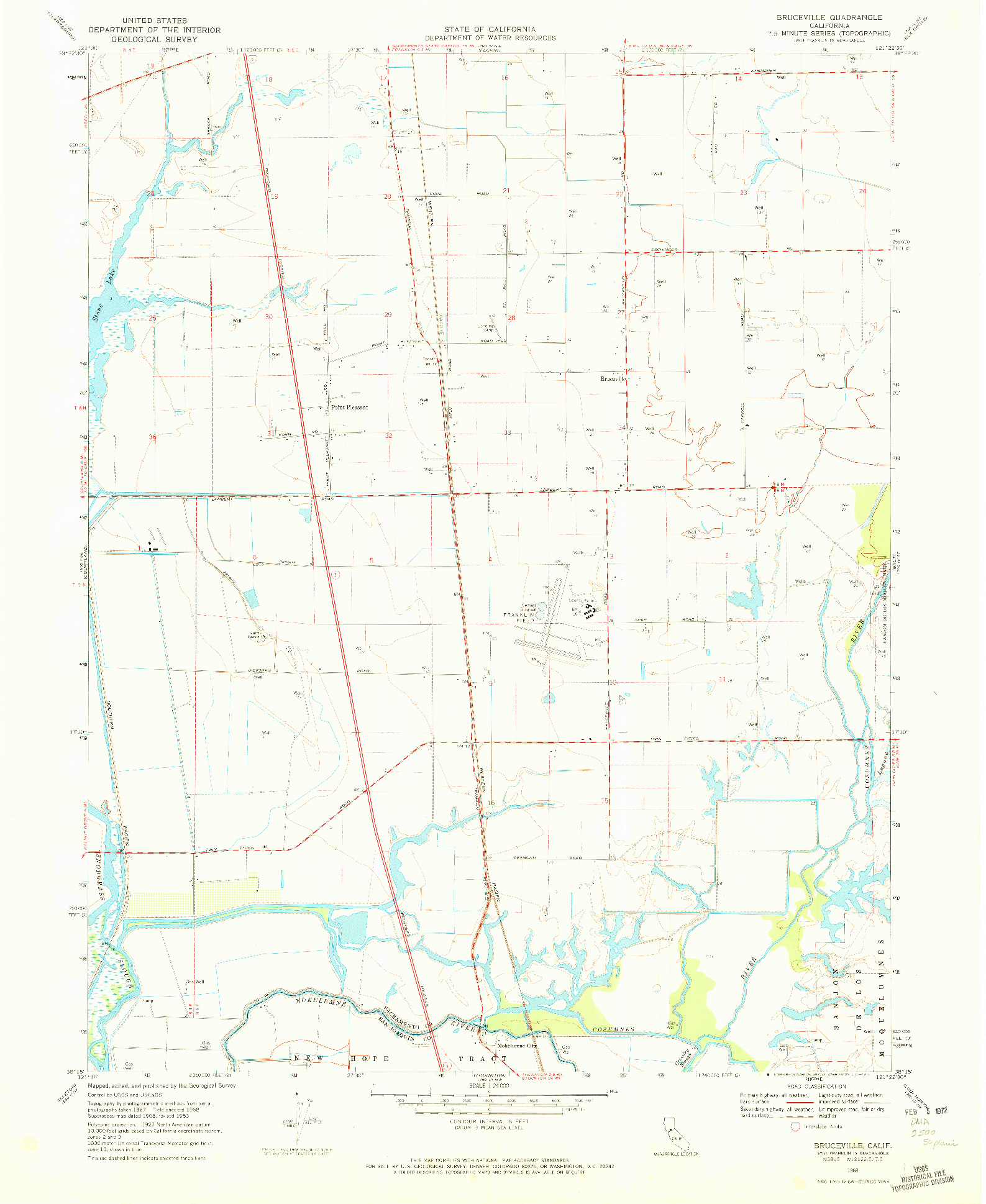 USGS 1:24000-SCALE QUADRANGLE FOR BRUCEVILLE, CA 1968