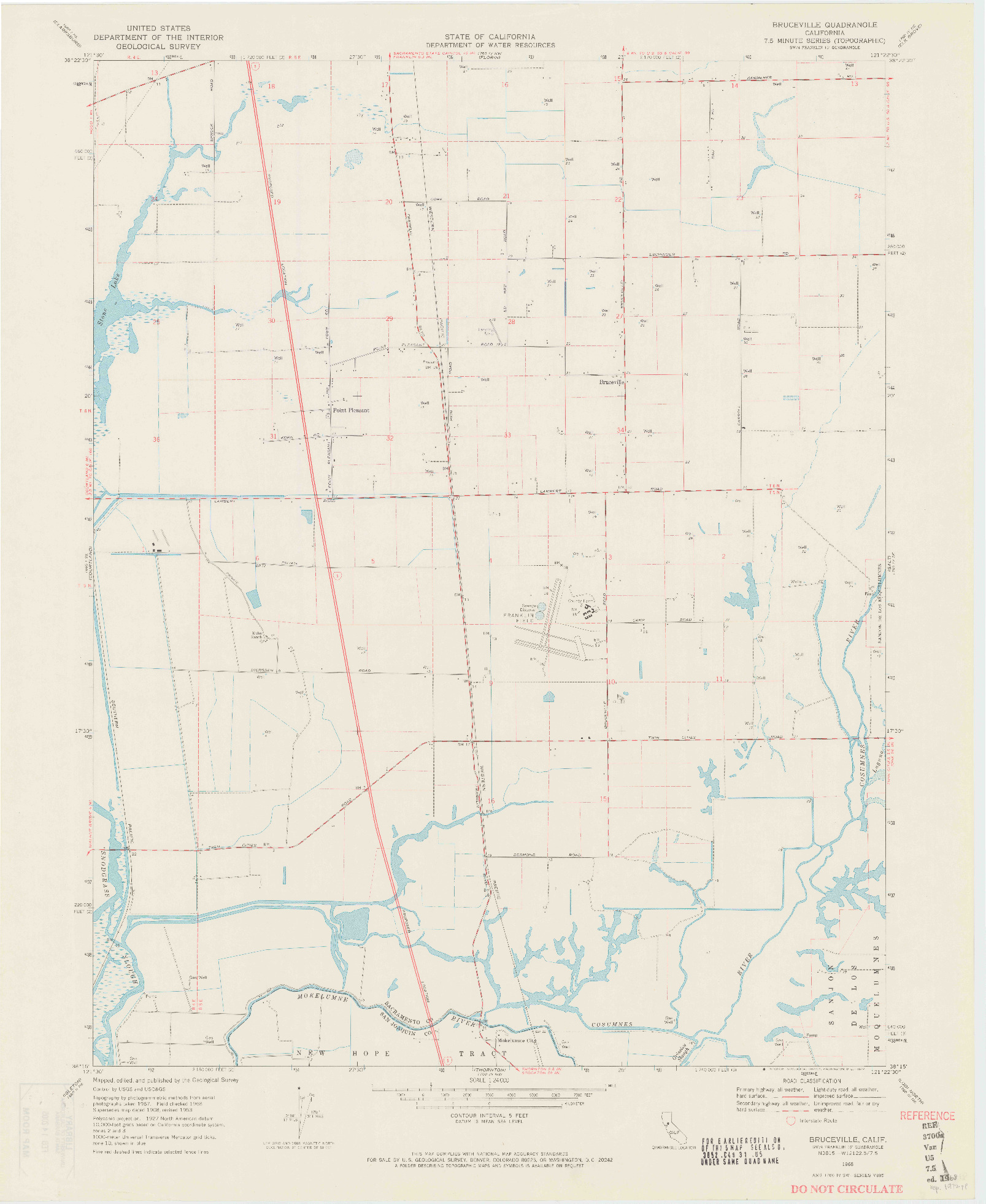 USGS 1:24000-SCALE QUADRANGLE FOR BRUCEVILLE, CA 1968