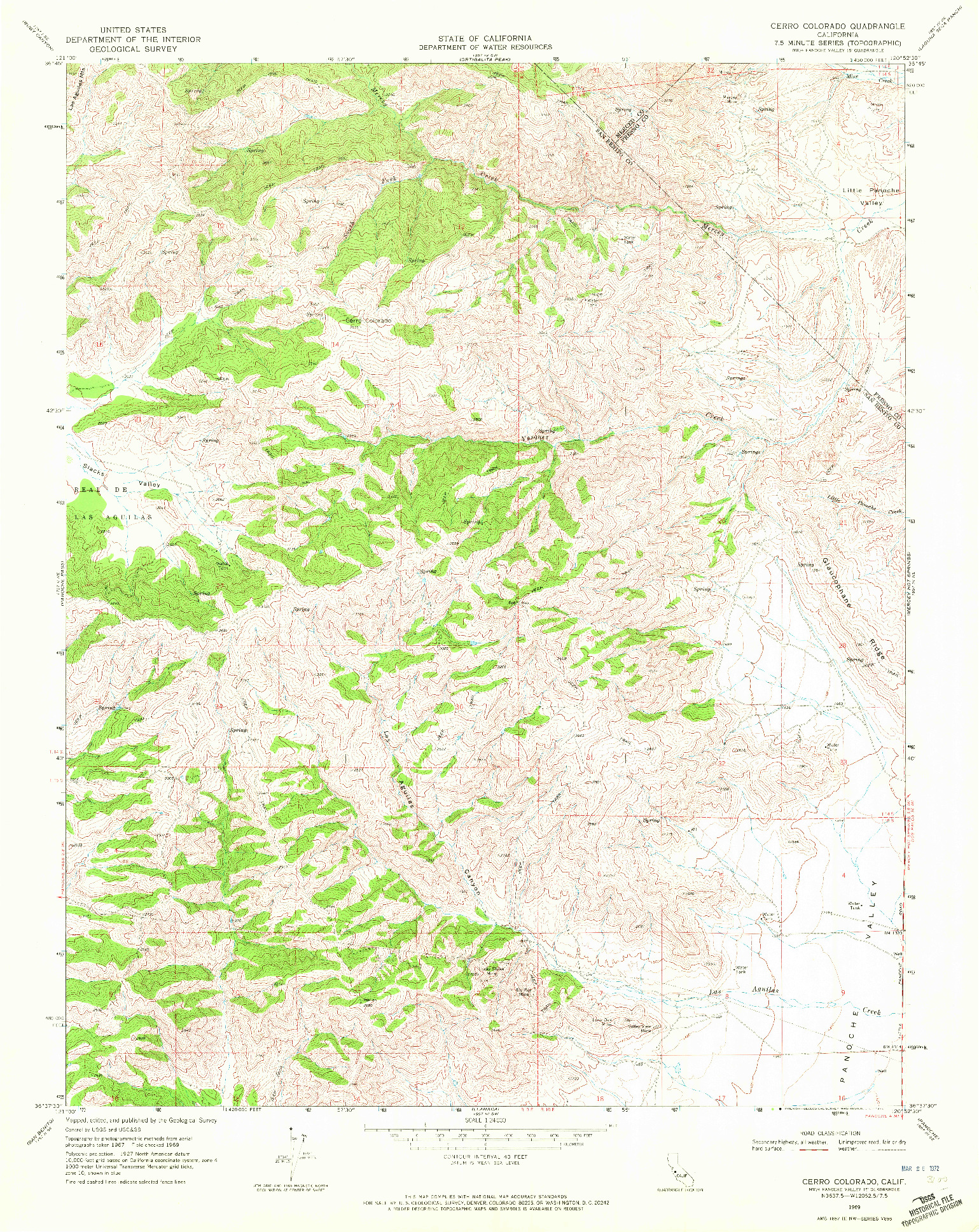 USGS 1:24000-SCALE QUADRANGLE FOR CERRO COLORADO, CA 1969