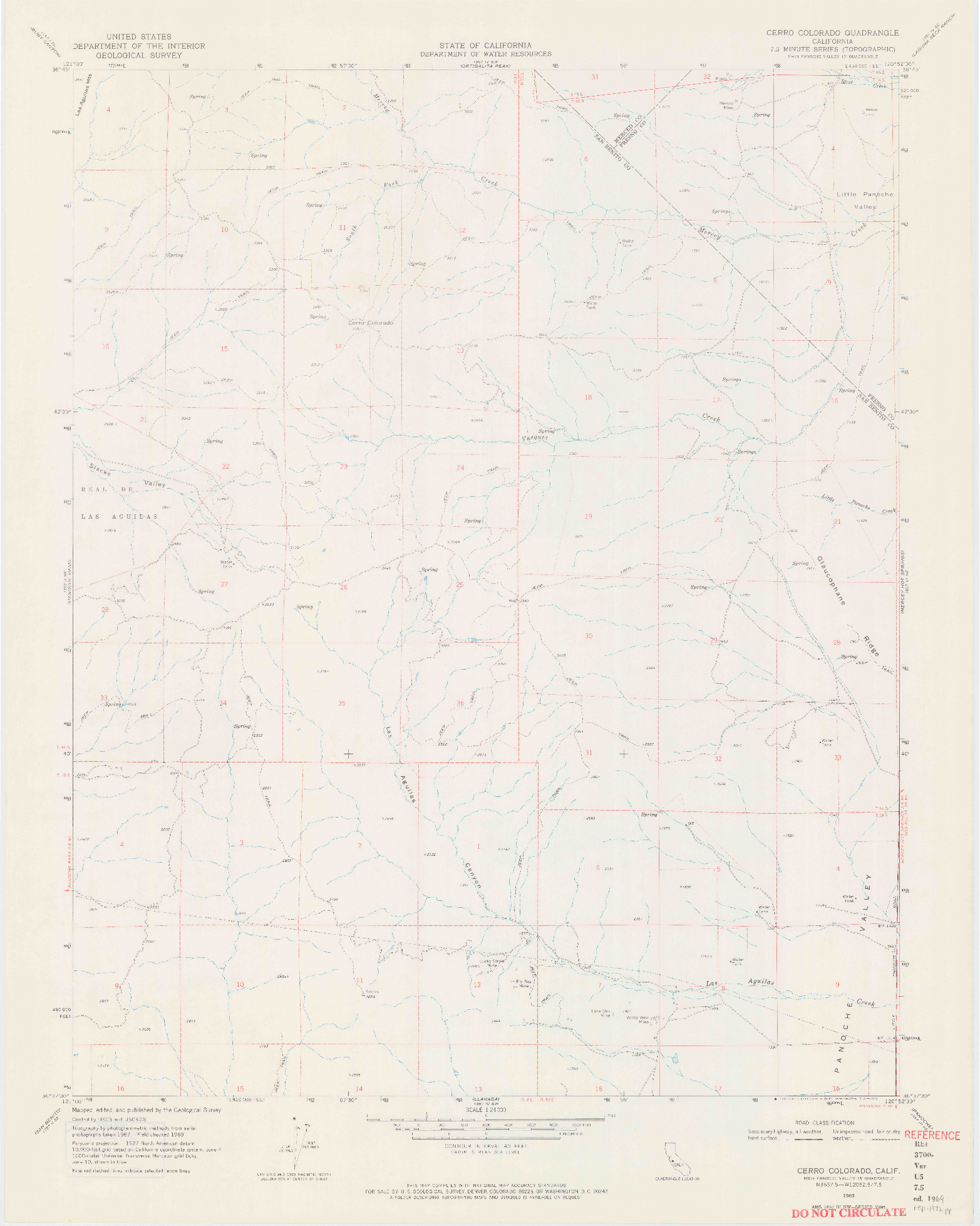 USGS 1:24000-SCALE QUADRANGLE FOR CERRO COLORADO, CA 1969