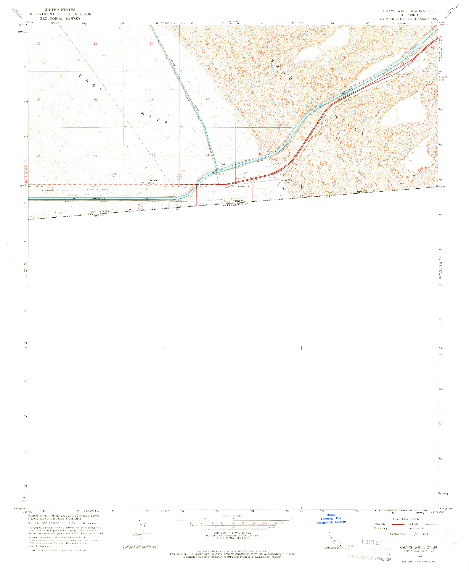 USGS 1:24000-SCALE QUADRANGLE FOR GRAYS WELL, CA 1964