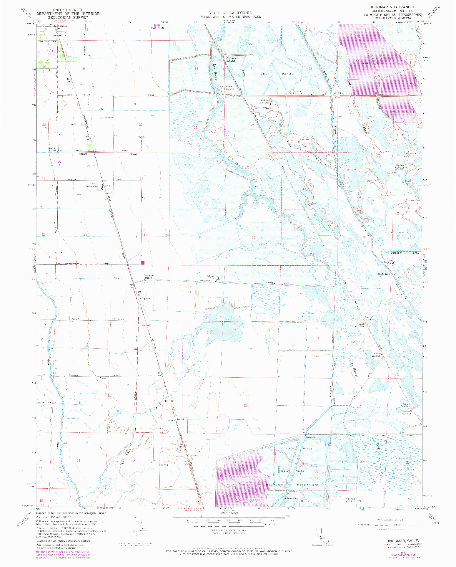 USGS 1:24000-SCALE QUADRANGLE FOR INGOMAR, CA 1960