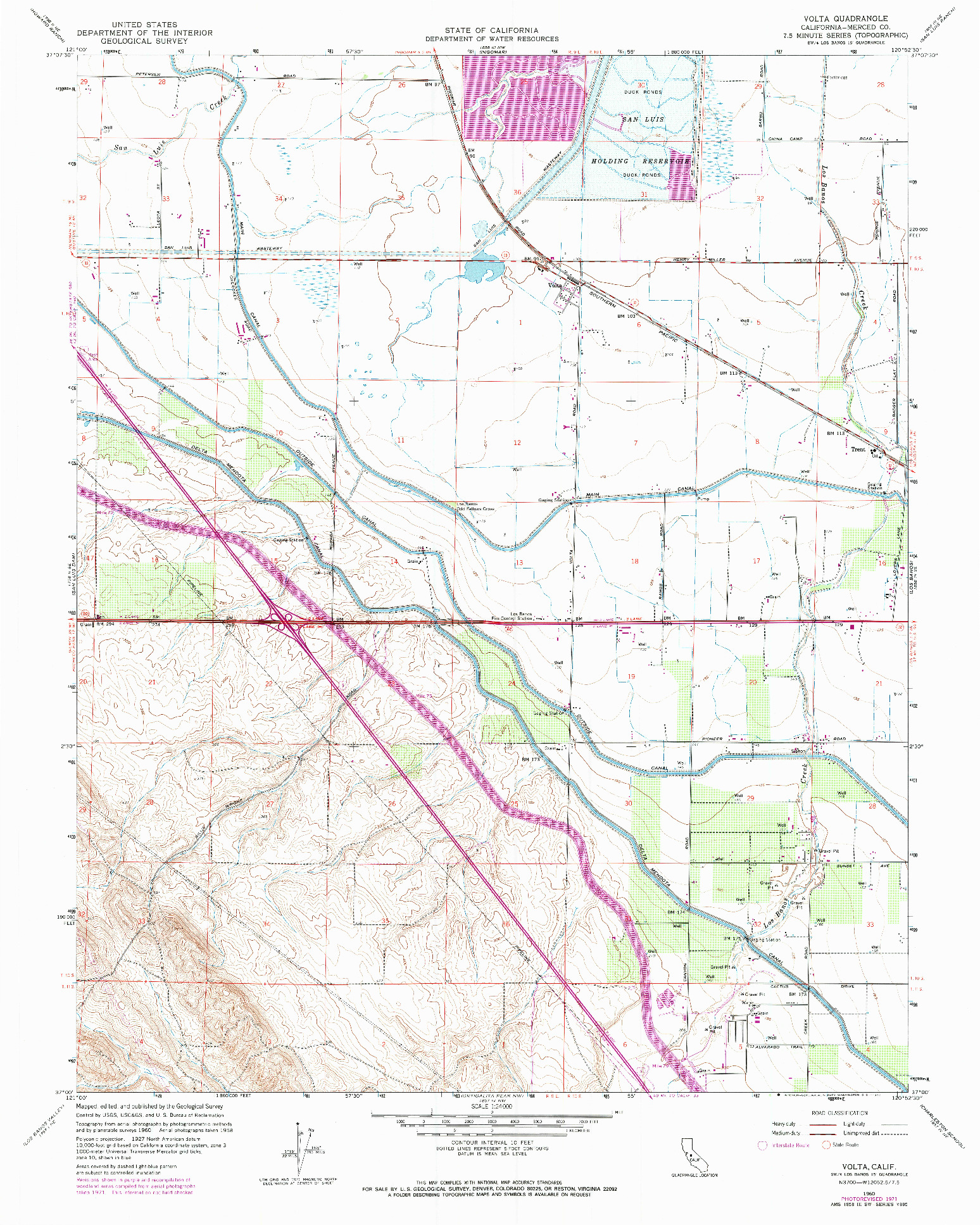 USGS 1:24000-SCALE QUADRANGLE FOR VOLTA, CA 1960