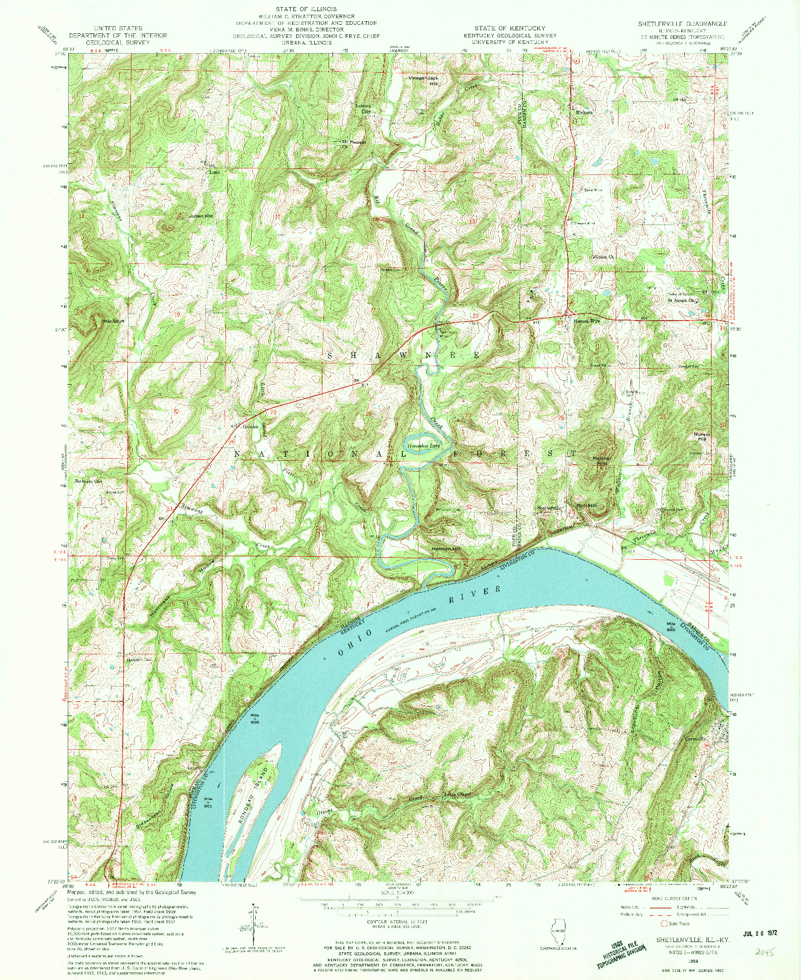 USGS 1:24000-SCALE QUADRANGLE FOR SHETLERVILLE, IL 1959