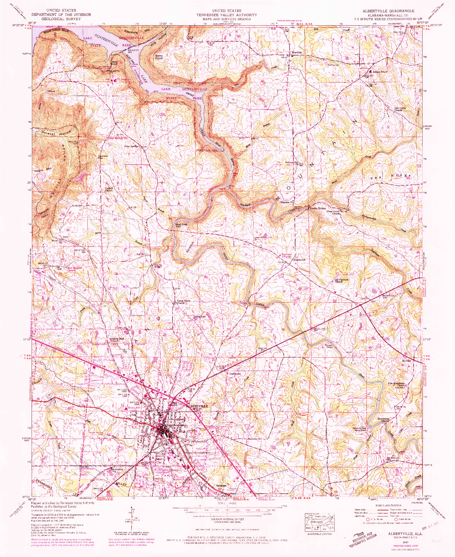 USGS 1:24000-SCALE QUADRANGLE FOR ALBERTVILLE, AL 1947