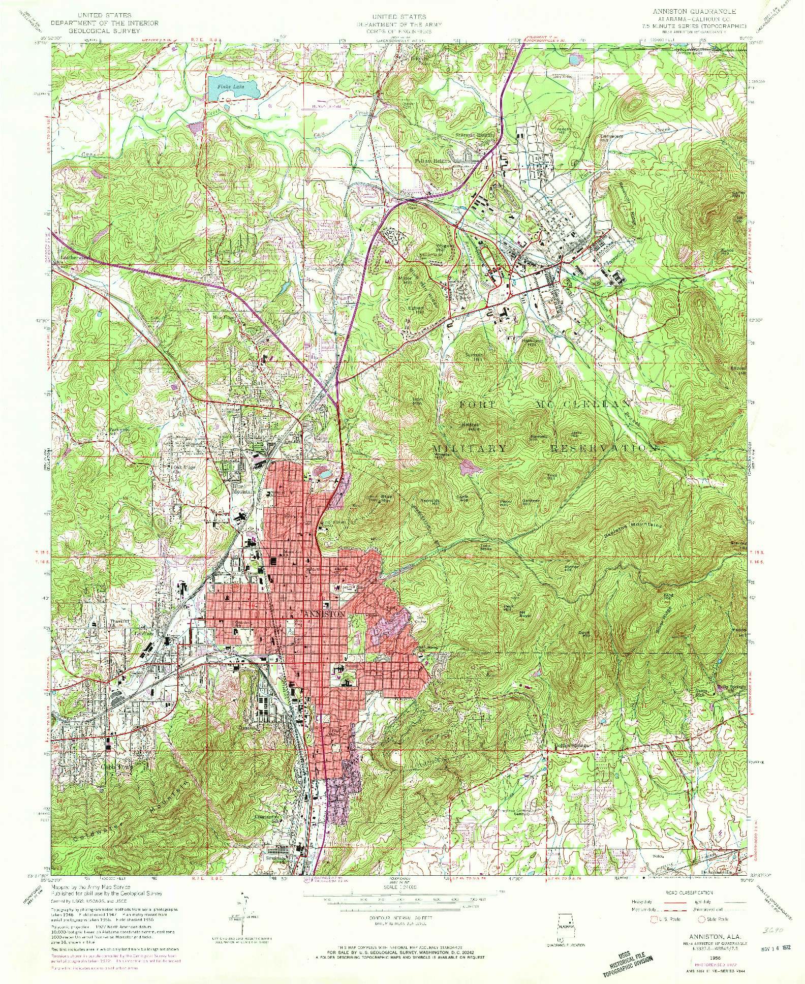 USGS 1:24000-SCALE QUADRANGLE FOR ANNISTON, AL 1956