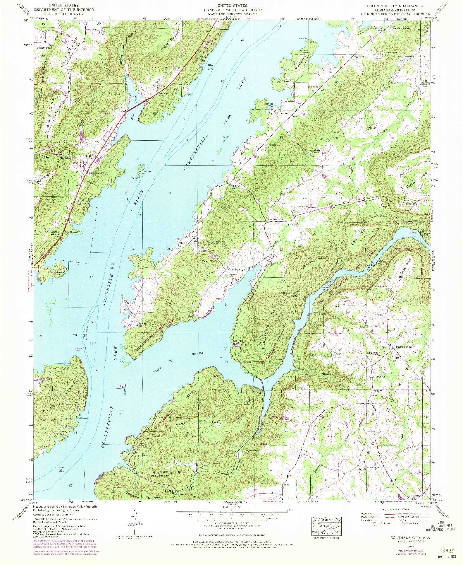 USGS 1:24000-SCALE QUADRANGLE FOR COLUMBUS CITY, AL 1947