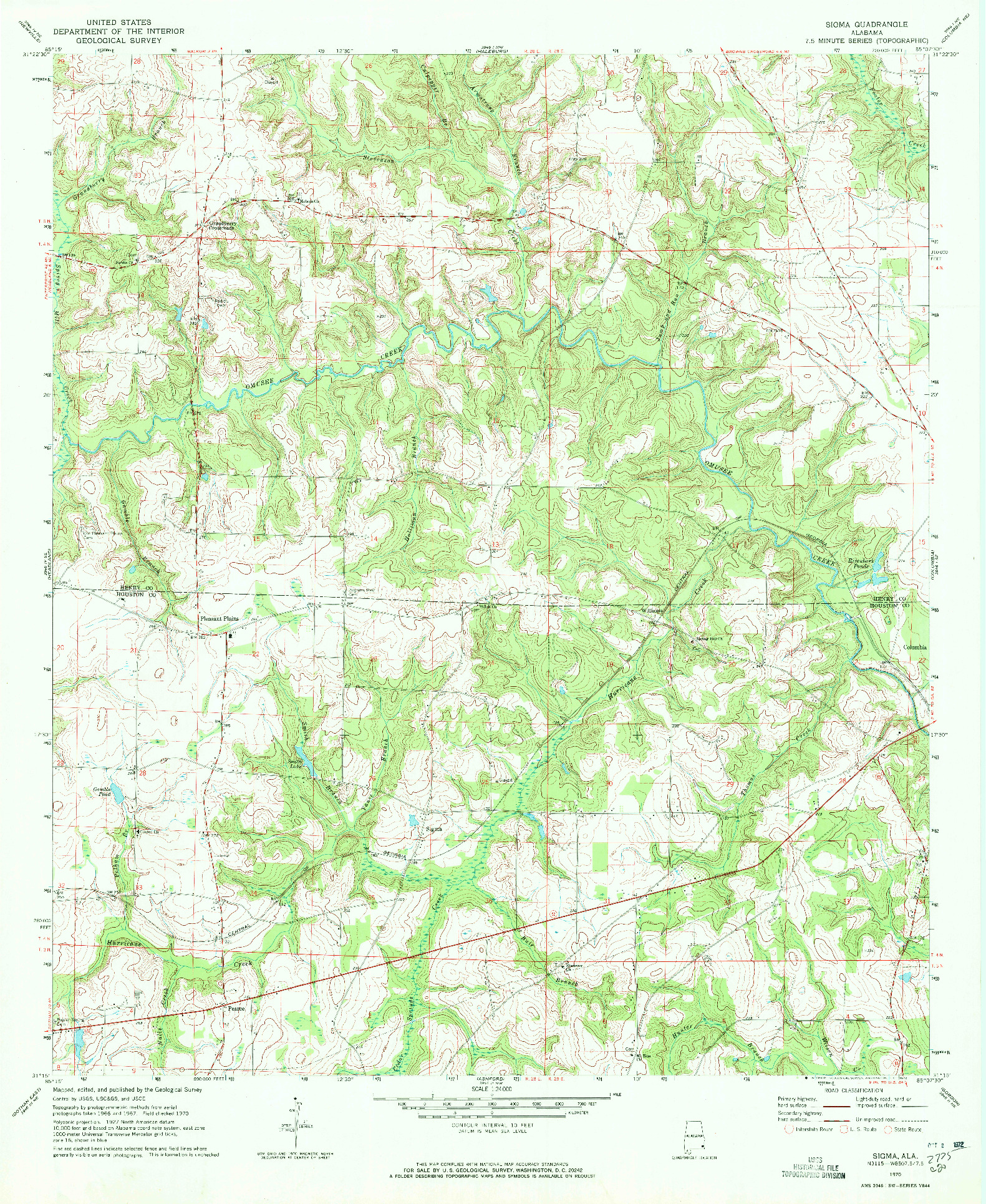 USGS 1:24000-SCALE QUADRANGLE FOR SIGMA, AL 1970