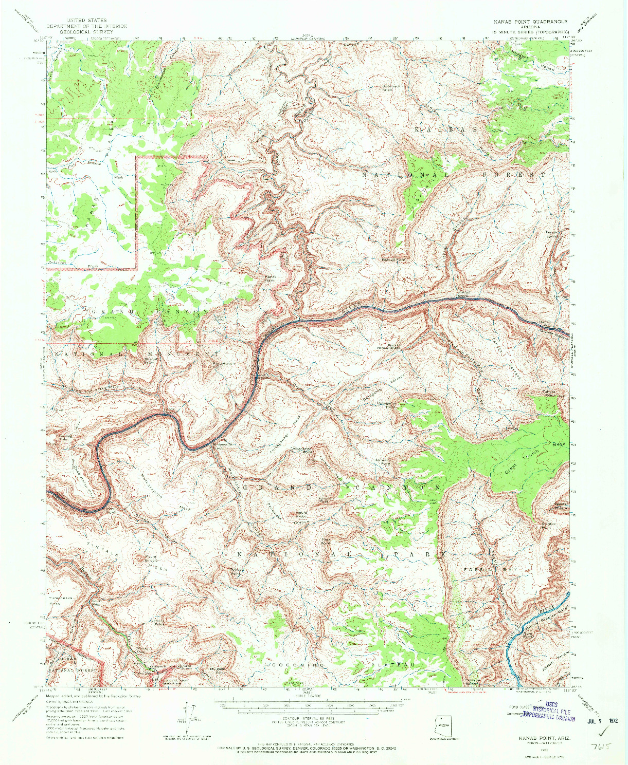 USGS 1:62500-SCALE QUADRANGLE FOR KANAB POINT, AZ 1962