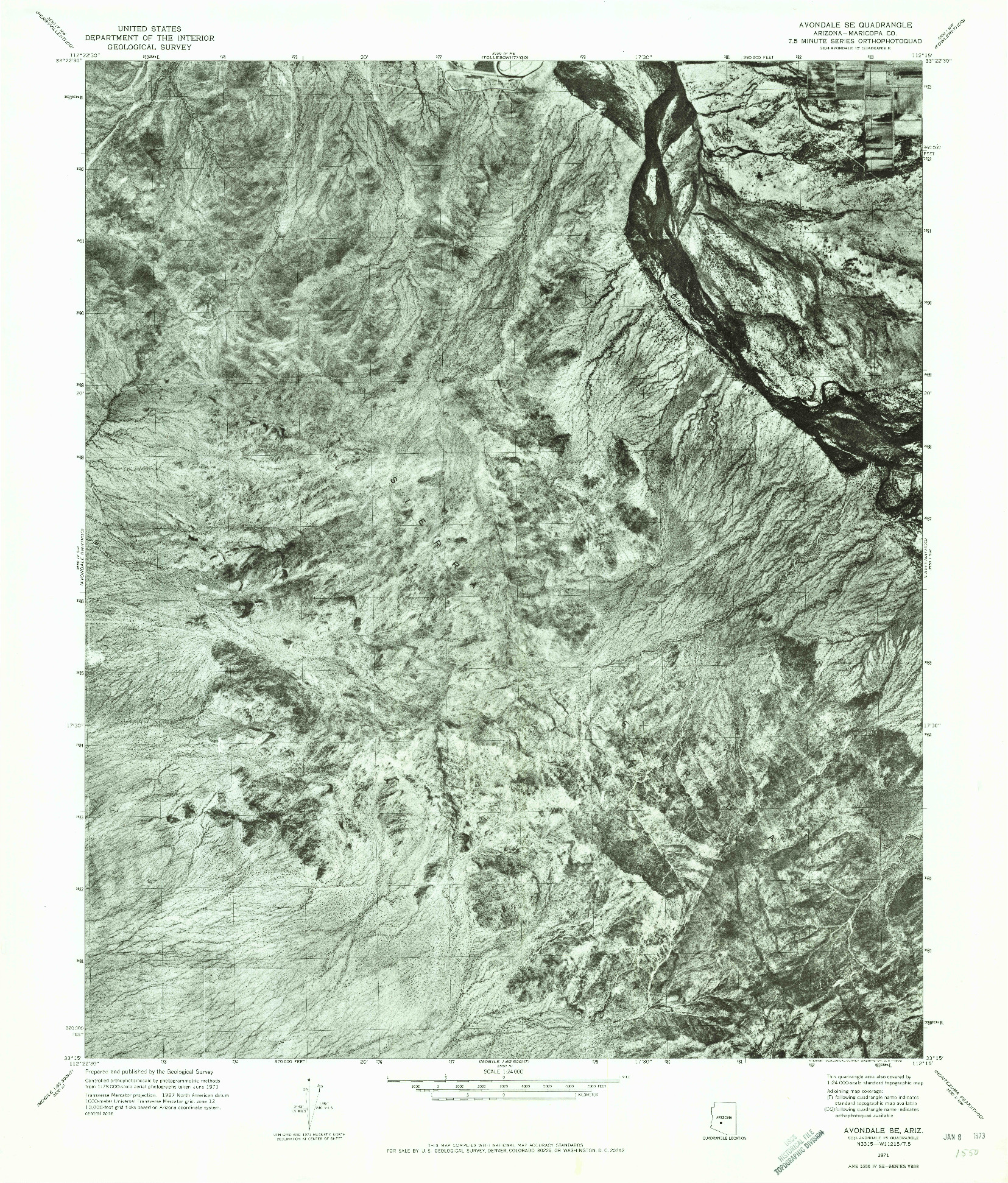 USGS 1:24000-SCALE QUADRANGLE FOR AVONDALE SE, AZ 1971