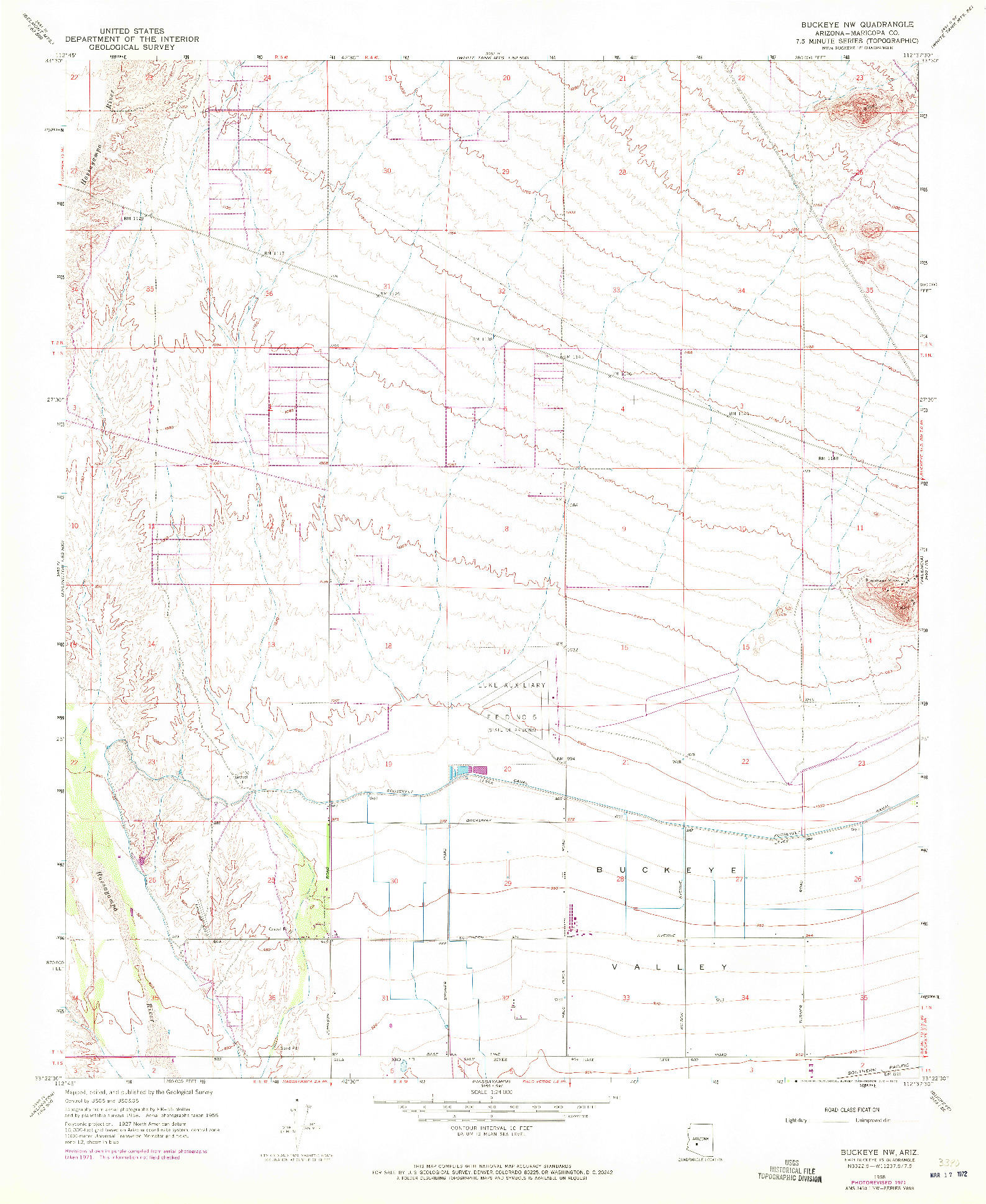 USGS 1:24000-SCALE QUADRANGLE FOR BUCKEYE NW, AZ 1958