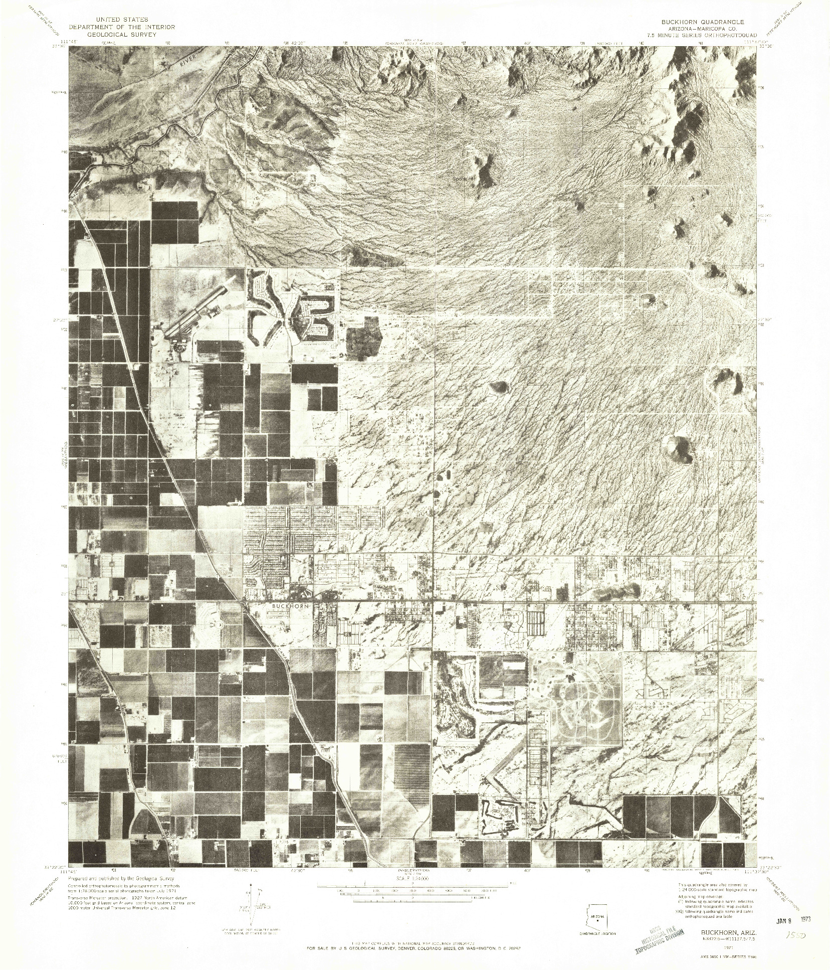 USGS 1:24000-SCALE QUADRANGLE FOR BUCKHORN, AZ 1971