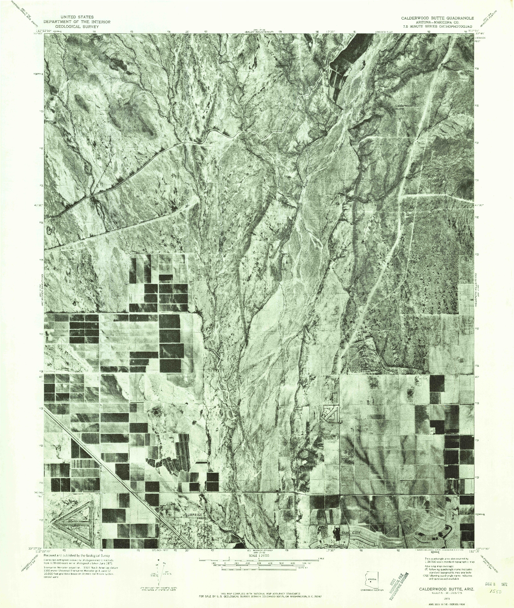 USGS 1:24000-SCALE QUADRANGLE FOR CALDERWOOD BUTTE, AZ 1971