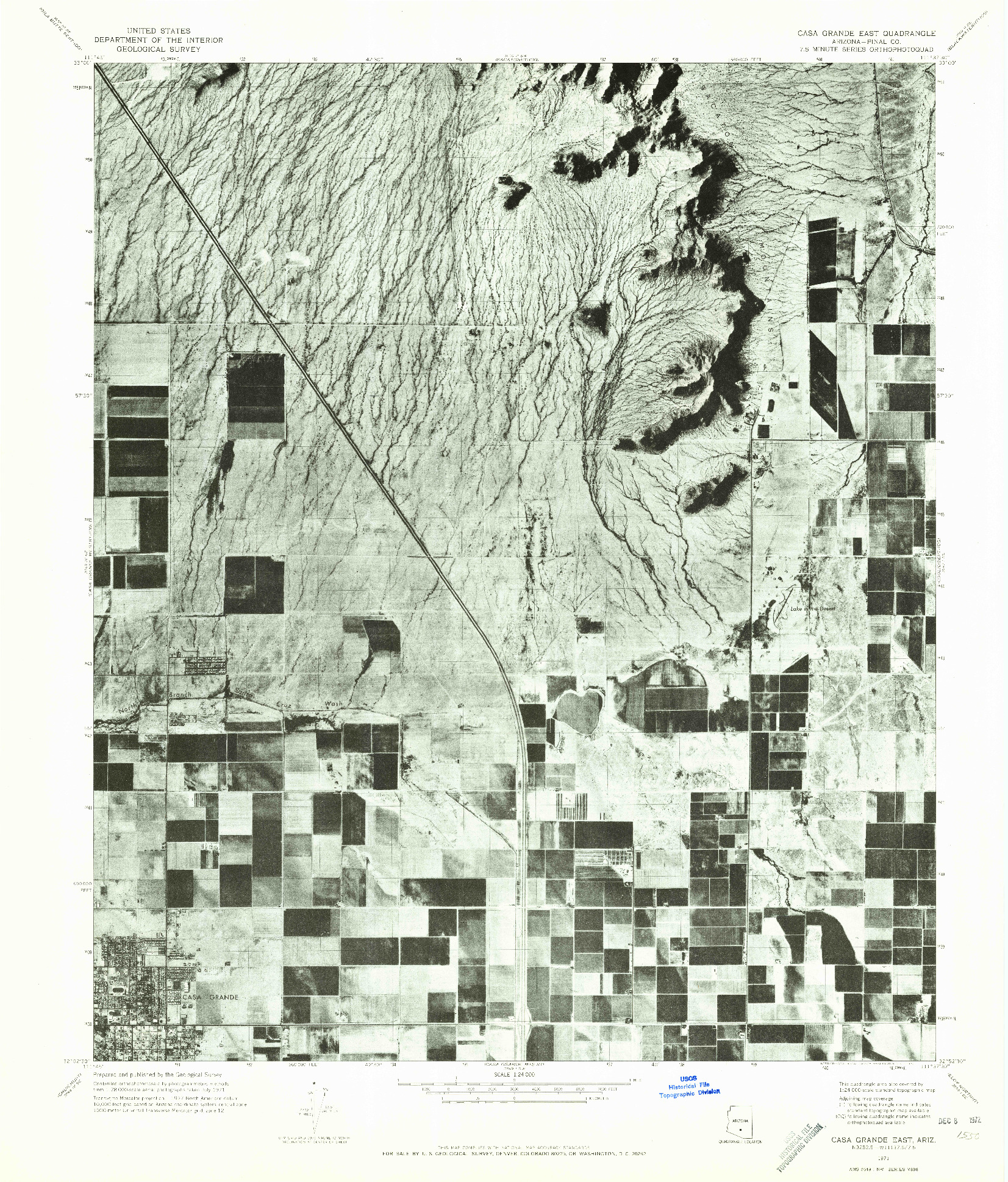 USGS 1:24000-SCALE QUADRANGLE FOR CASA GRANDE EAST, AZ 1971