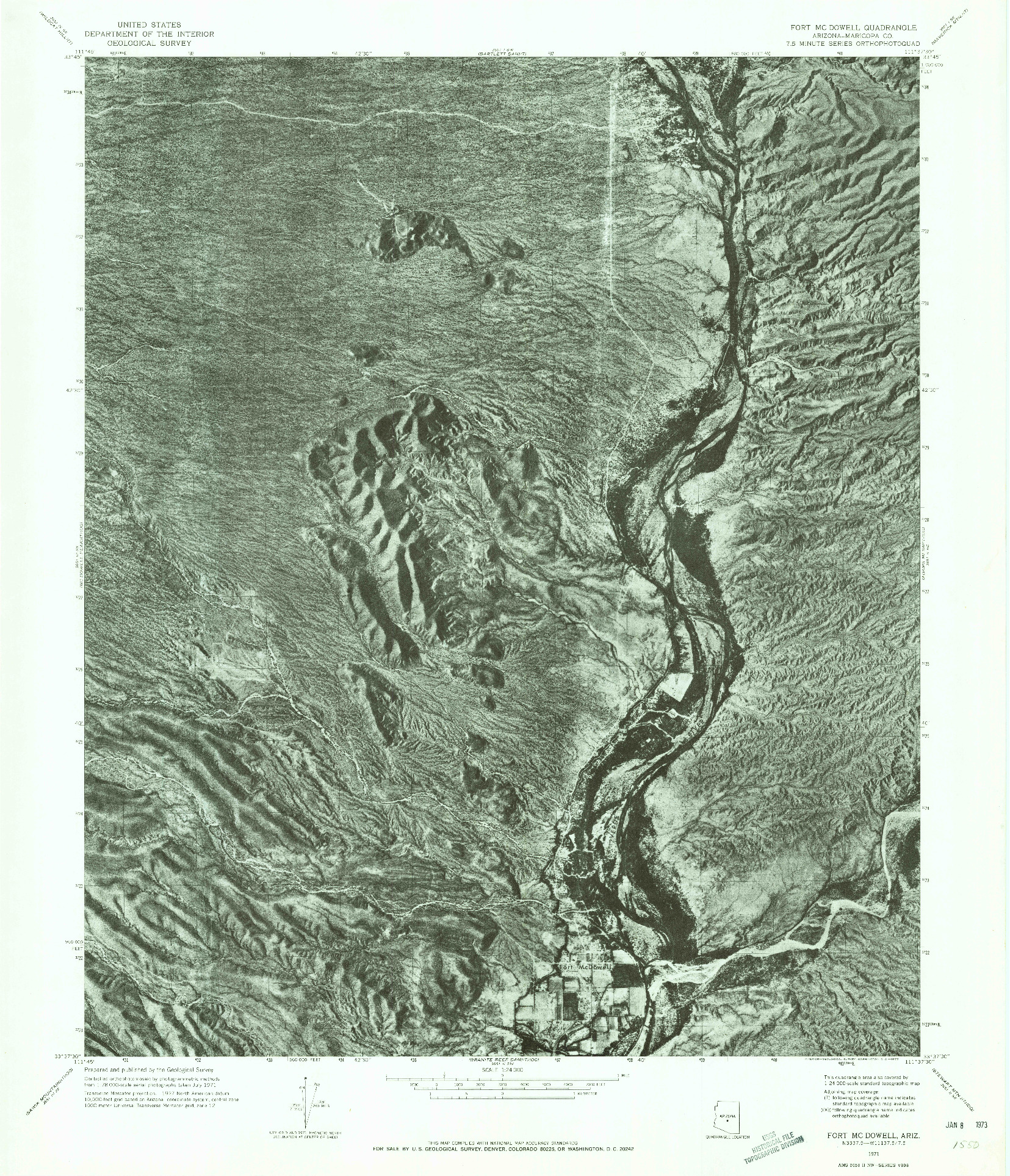 USGS 1:24000-SCALE QUADRANGLE FOR FORT MCDOWELL, AZ 1971